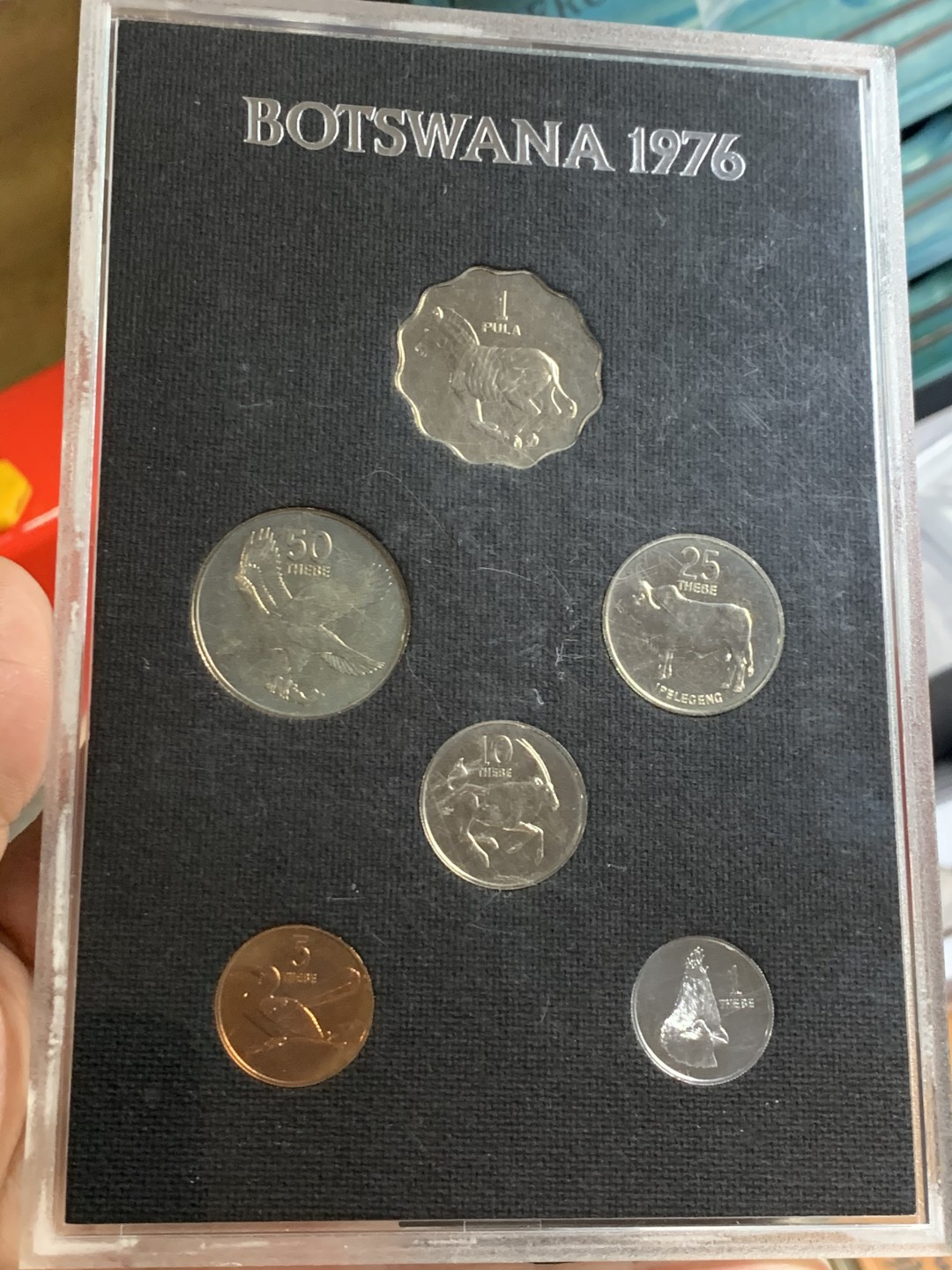 《竞宝斋》微拍-第32场-周日（全场顺丰包邮） 博兹瓦纳1976年精致纪念币6枚封装