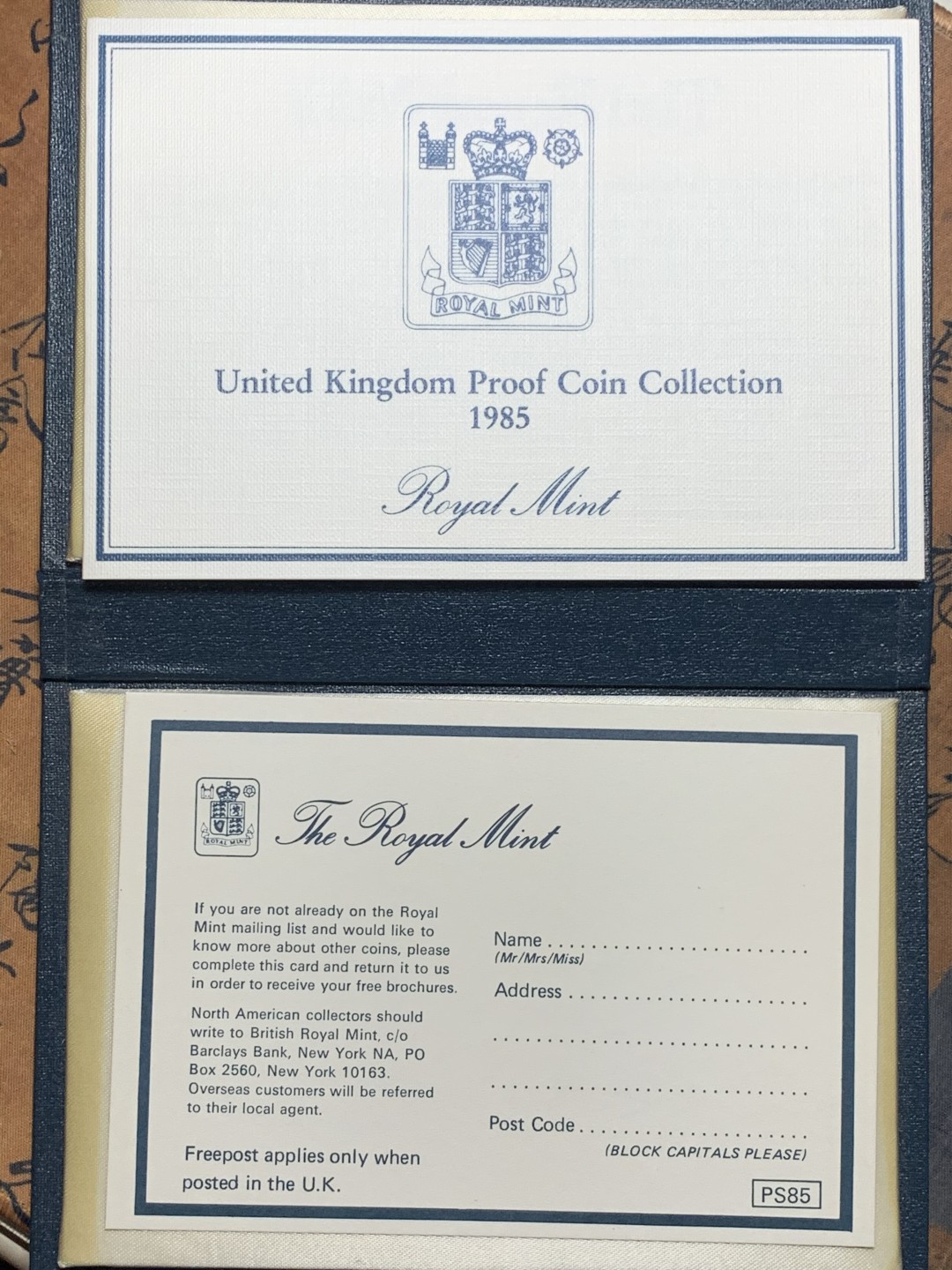 《竞宝斋》微拍-第32场-周日（全场顺丰包邮） 英国1985年精致纪念币 带盒，有证书，7枚封装