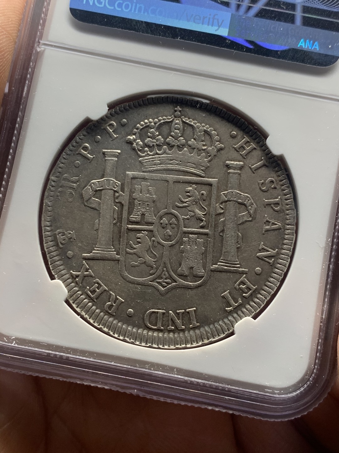 《竞宝斋》微拍-第32场-周日（全场顺丰包邮） NGC-AUD  1801  西属墨西哥 卡洛斯四世    8里亚尔  原味彩光 