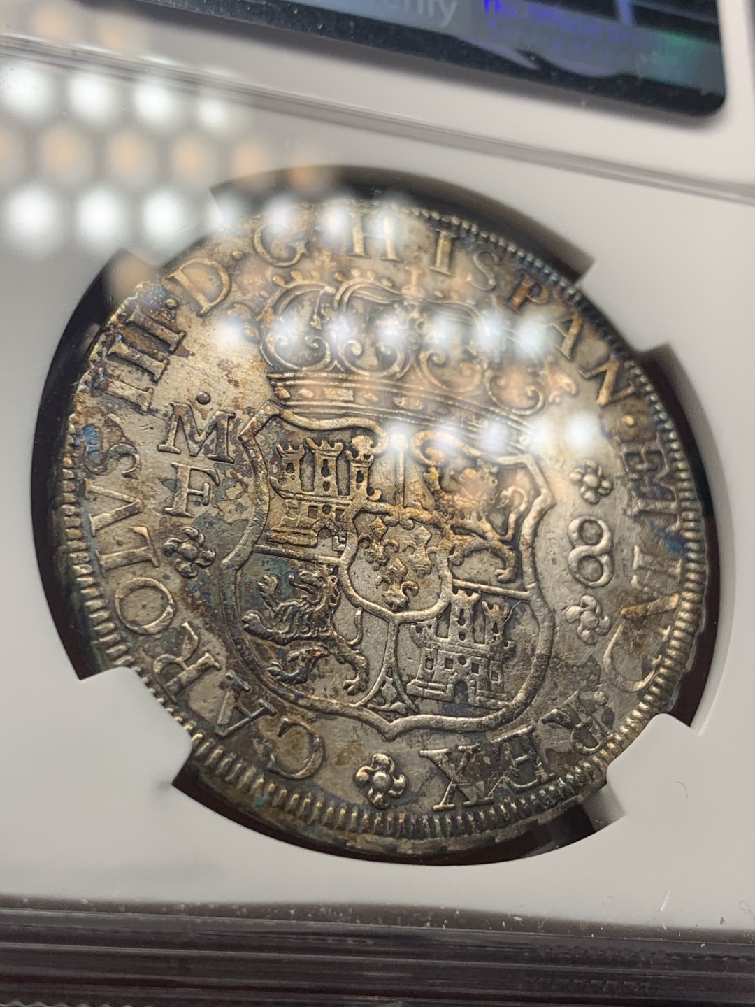 《竞宝斋》微拍-第32场-周日（全场顺丰包邮） NGC-AUD  1769  西属墨西哥  卡洛斯三世  早期地球  8里亚尔  原味难得  