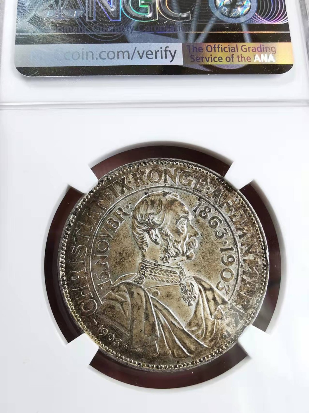 凡希社世界钱币微拍第一百八十九期 1903丹麦加冕纪念2克朗NGC-MS63