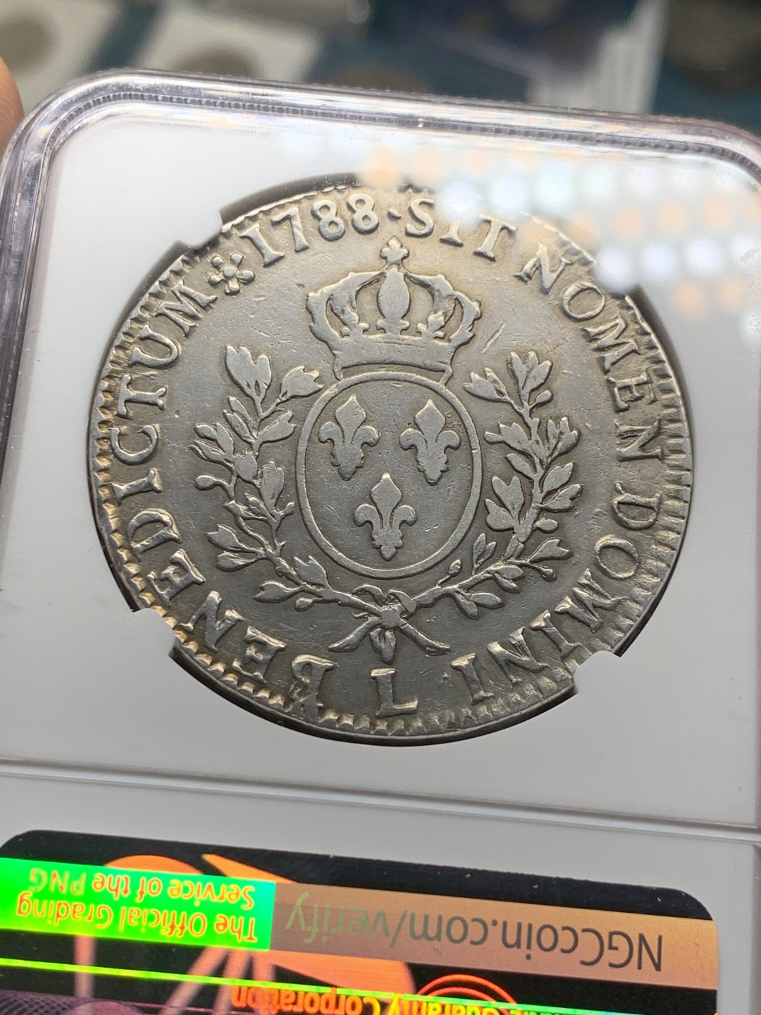 《竞宝斋》微拍-第32场-周日（全场顺丰包邮） NGC-FINE 法国 1788-L年 路易十六 1埃居 大银币 低评