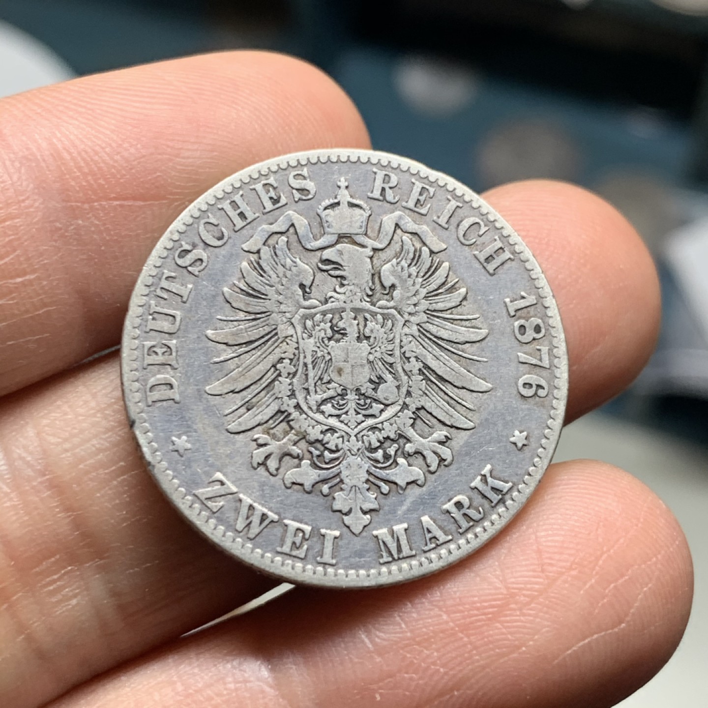 《竞宝斋》微拍-第32场-周日（全场顺丰包邮） 裸币 德国 1876年2马克  威廉I 银币