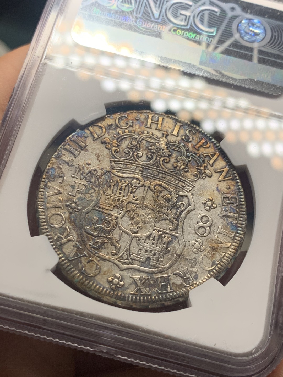 《竞宝斋》微拍-第32场-周日（全场顺丰包邮） NGC-AUD  1769  西属墨西哥  卡洛斯三世  早期地球  8里亚尔  原味难得  