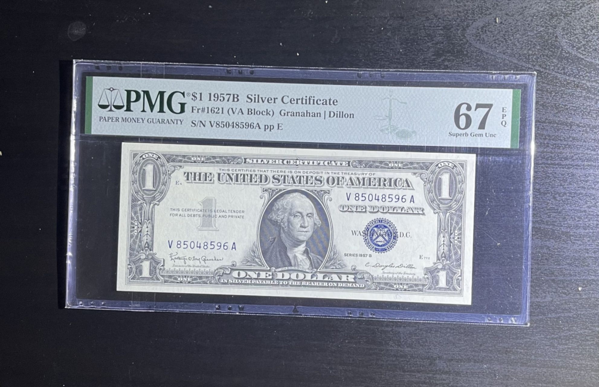 【丑猫0220】今晚7点整，自动“快拍” 57年蓝库1美元(高分)