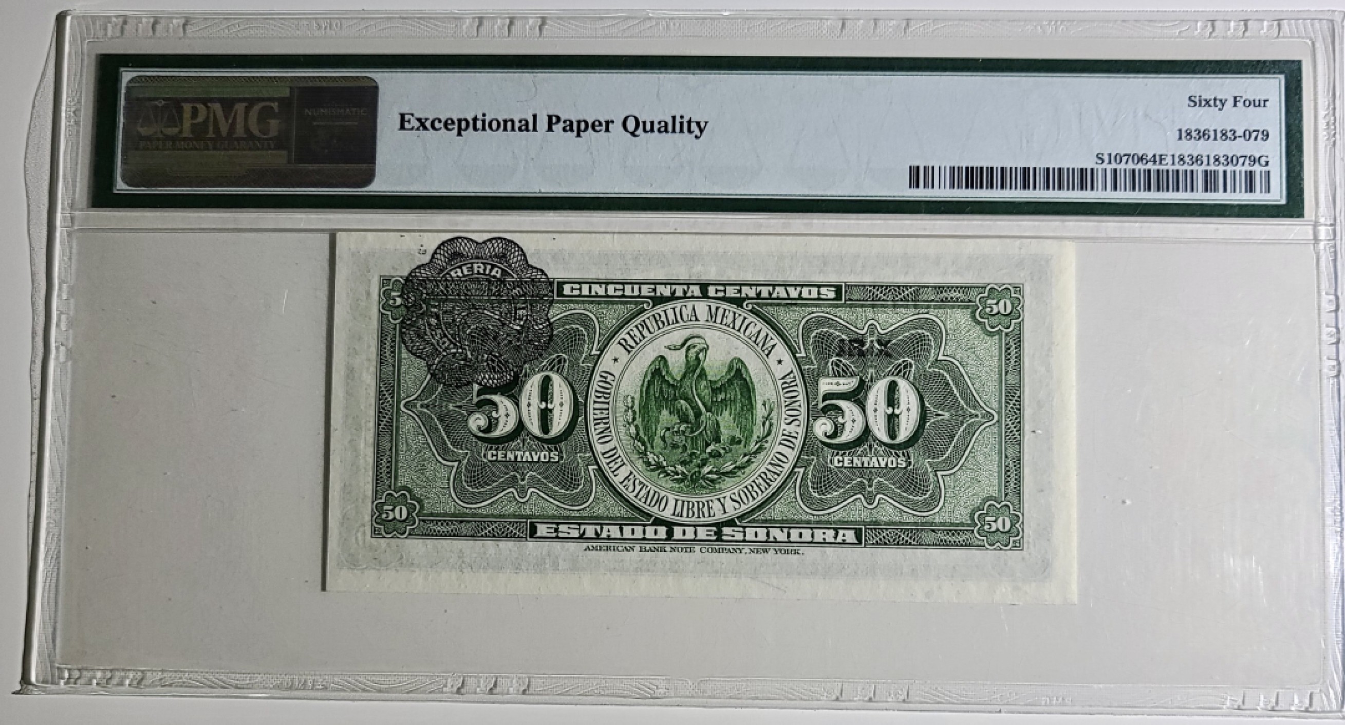 圣域骑士团 | 虎年新春上元节 专场 第二期（2022002期） 1915年 墨西哥 50分 PS1070 百年老钞 美钞厂印制 PMG64e