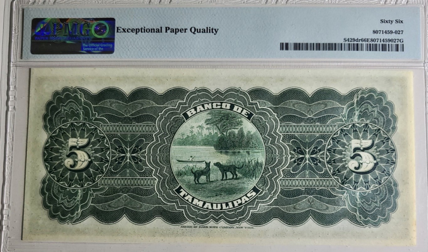 圣域骑士团 | 虎年新春上元节 专场 第二期（2022002期） 1902-14年 墨西哥5比索 百年老钞 可爱女孩 PMG66