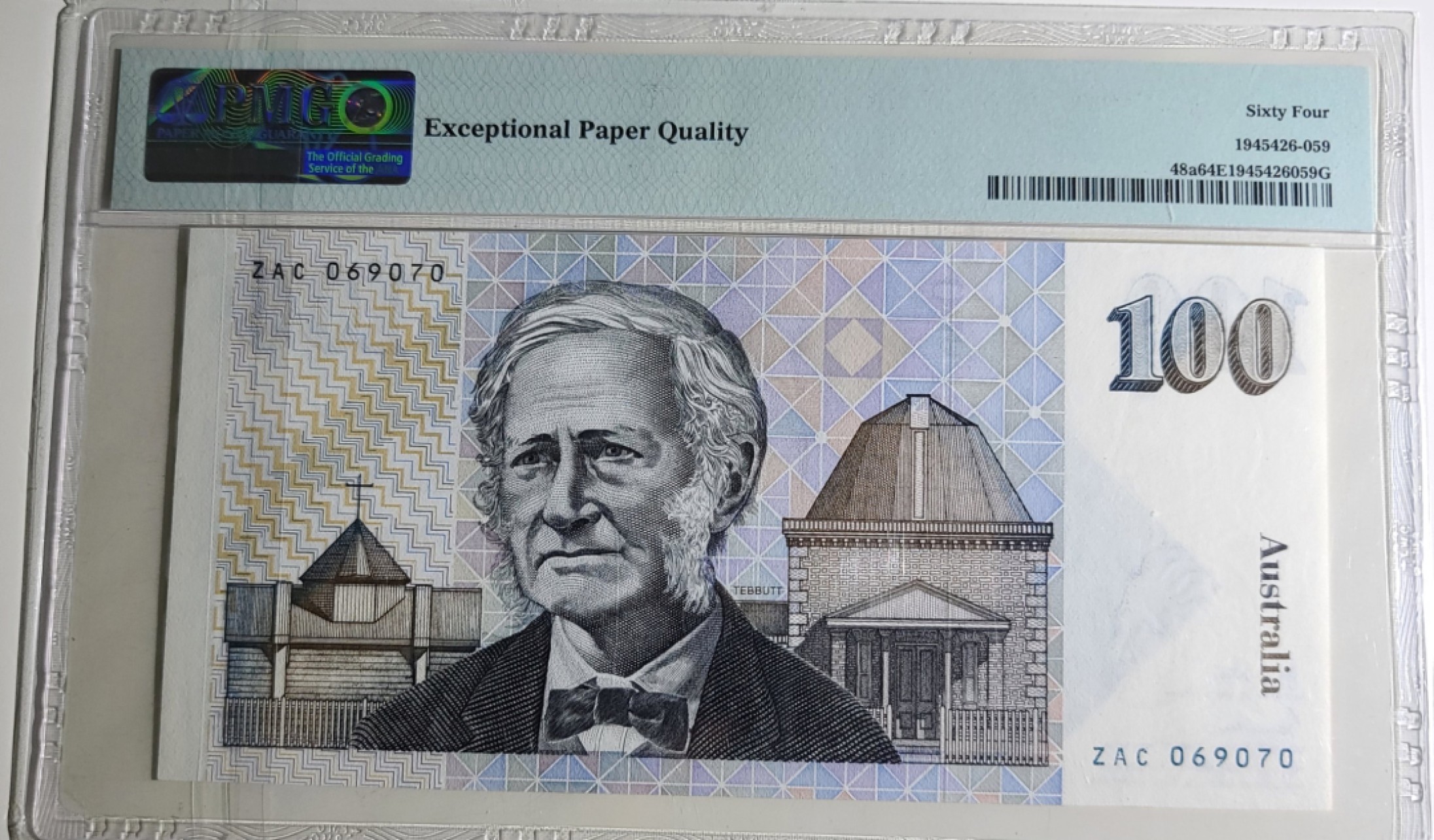 圣域骑士团 | CICE币展&易卜生专场 春天来了 ‼️第三期（2022003） 【绒线帽首发】1984年 澳大利亚 100元 PMG64e P48a 全程号码五1/3/4