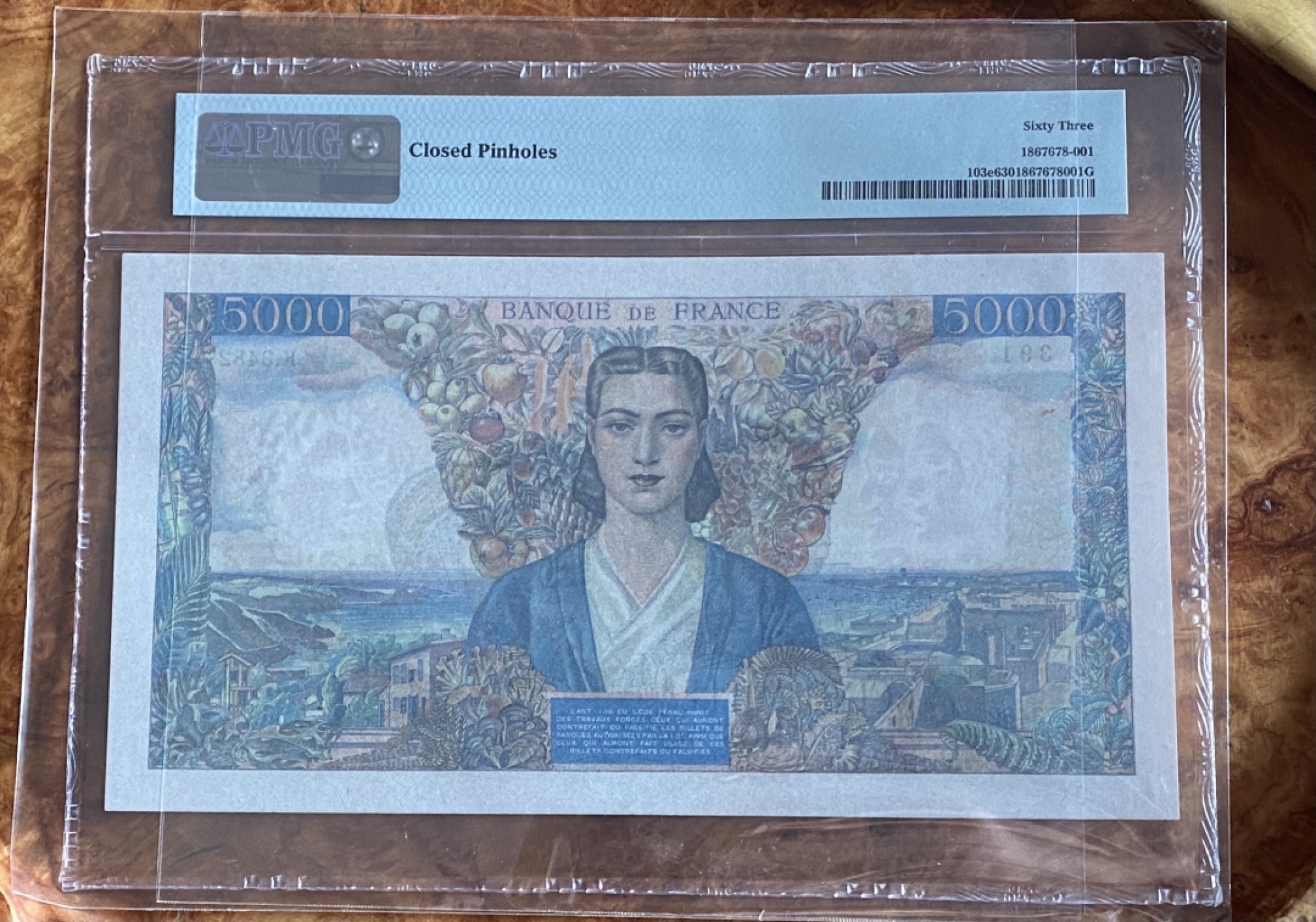 得物拍卖 Chase Auction  第2期 - -世界纸币精粹（二） 1947年法国5000法郎，名誉品大团结！印刷精美，色彩斑斓，堪比油画！