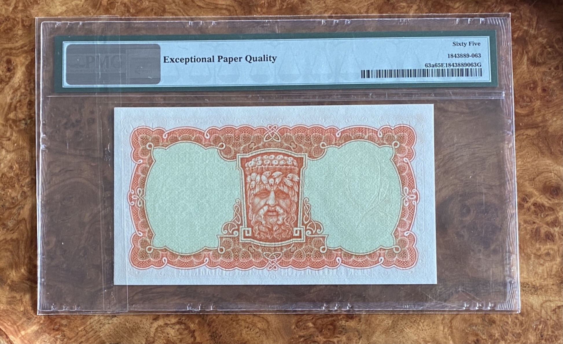 得物拍卖 Chase Auction  第2期 - -世界纸币精粹（二） 1962年爱尔兰A序列10先令，PMG65分，拉弗雷Lavery夫人头像！早期版本！爱尔兰肖像画家约翰·拉威利爵士画的自己妻子黑兹尔·拉威利夫人(Lady Hazel Lavery)！