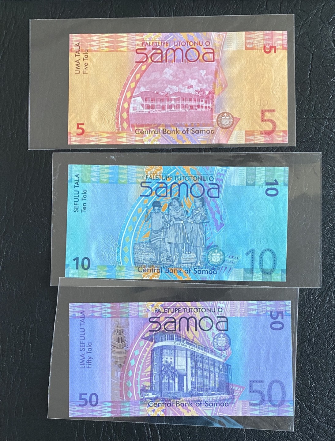 得物拍卖 Chase Auction  第2期 - -世界纸币精粹（二） 萨摩亚小全套三张，全新UNC，获奖纸币同版！