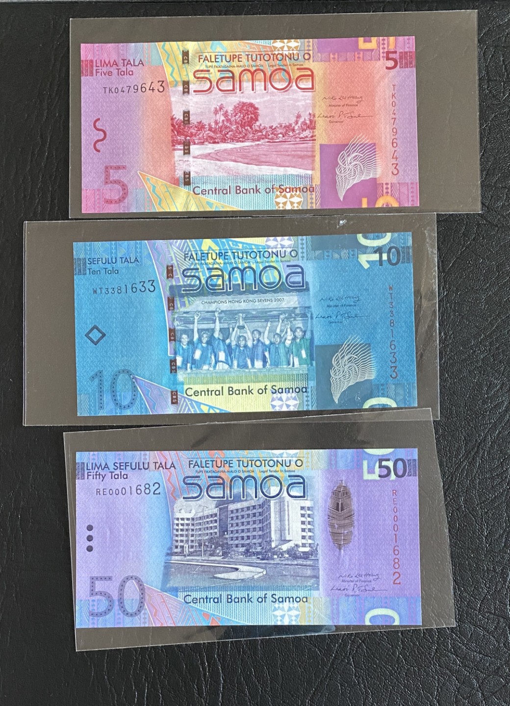 得物拍卖 Chase Auction  第2期 - -世界纸币精粹（二） 萨摩亚小全套三张，全新UNC，获奖纸币同版！