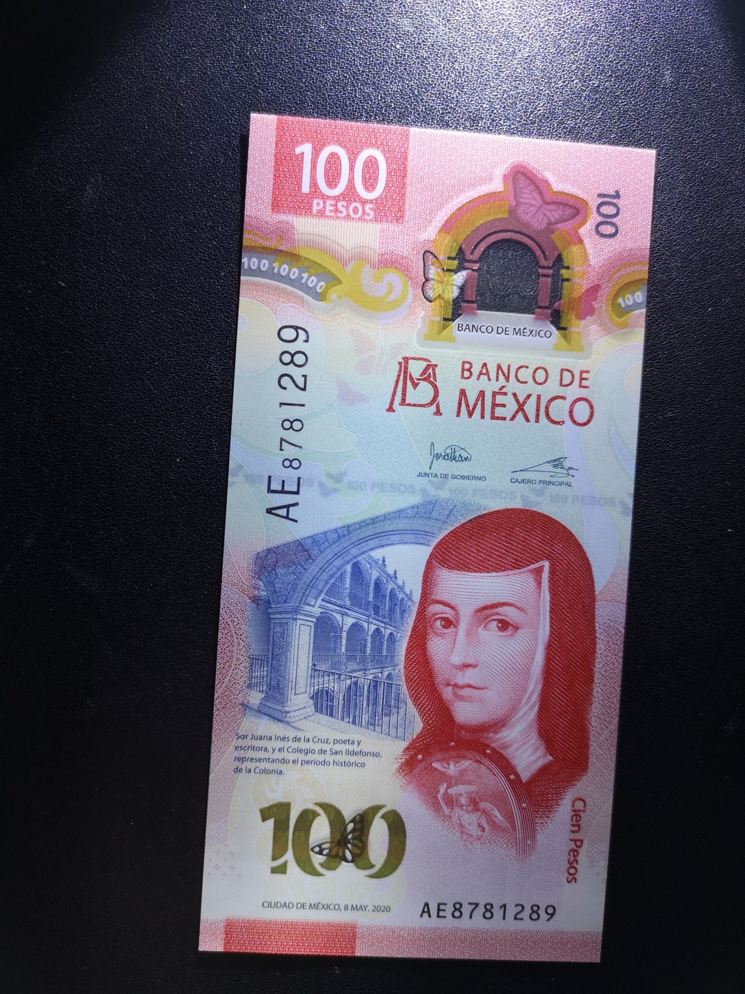 《外钞收藏家》第一百六十六期拍卖（本期89件） 2020年墨西哥100比索 全新UNC