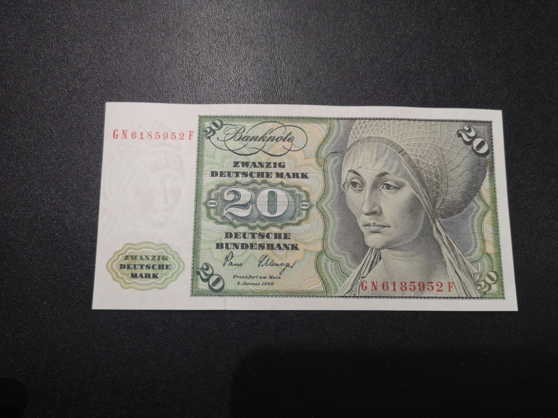 《外钞收藏家》第一百六十六期拍卖（本期89件） 1980年德国20马克 全新UNC