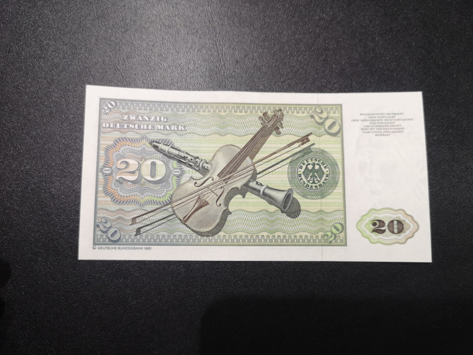 《外钞收藏家》第一百六十六期拍卖（本期89件） 1980年德国20马克 全新UNC