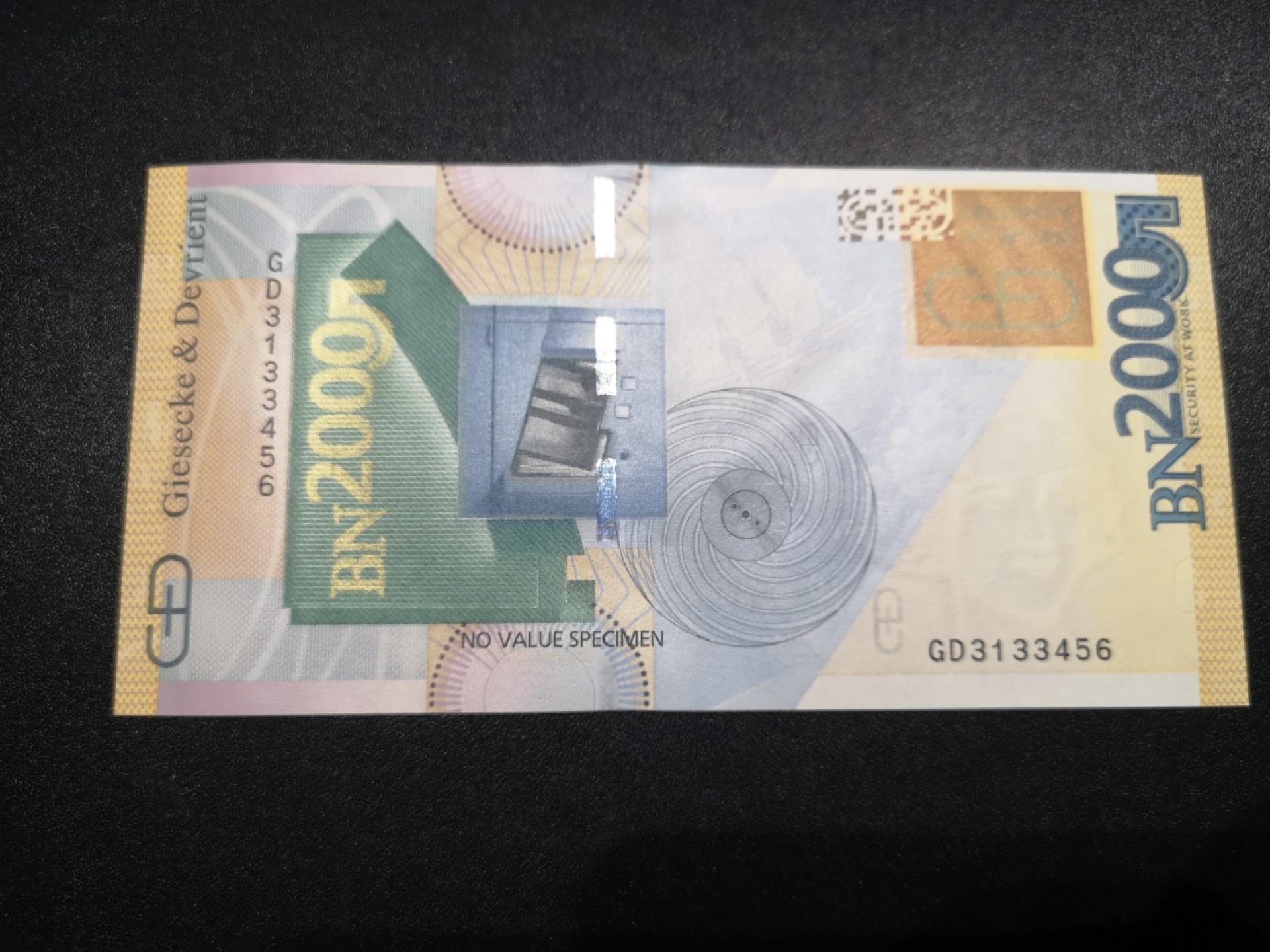 《外钞收藏家》第一百六十六期拍卖（本期89件） 德国捷德公司2000纪念券 玛丽公主 纪念钞 全新UNC