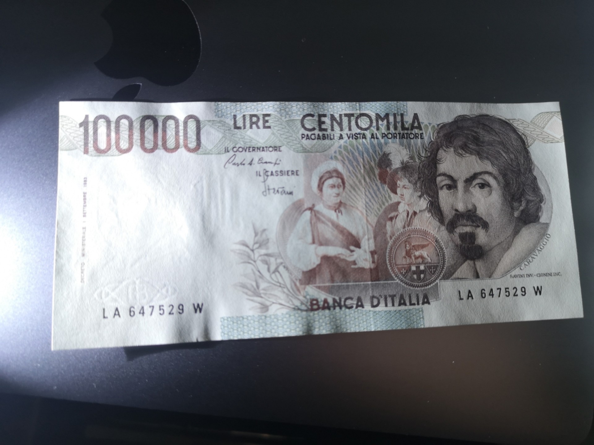 《外钞收藏家》第一百六十六期拍卖（本期89件） 意大利末版10万里拉 全新UNC