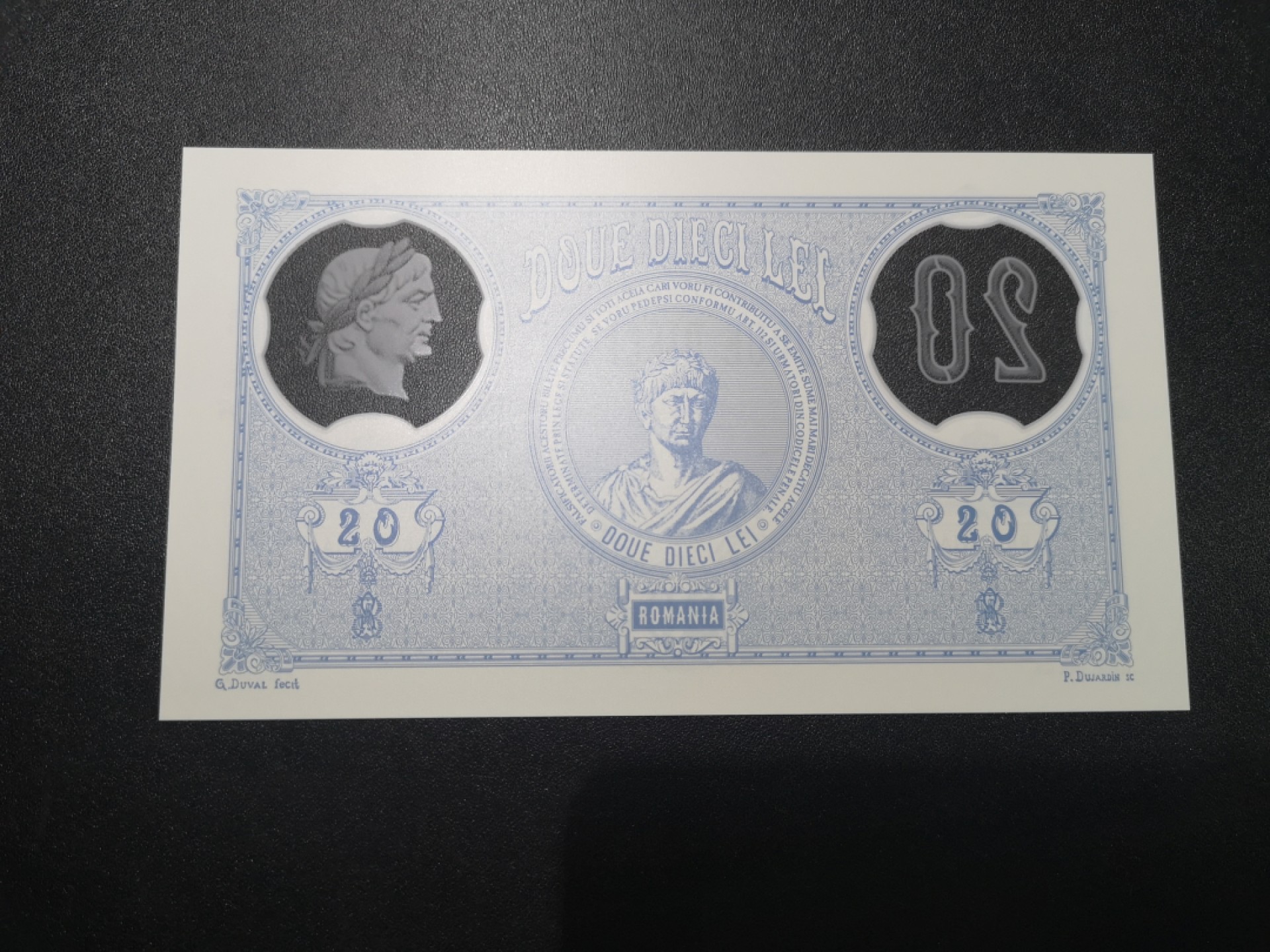 《外钞收藏家》第一百六十六期拍卖（本期89件） 罗马尼亚2021年20 塑料钞 复刻版纪念钞 全新UNC