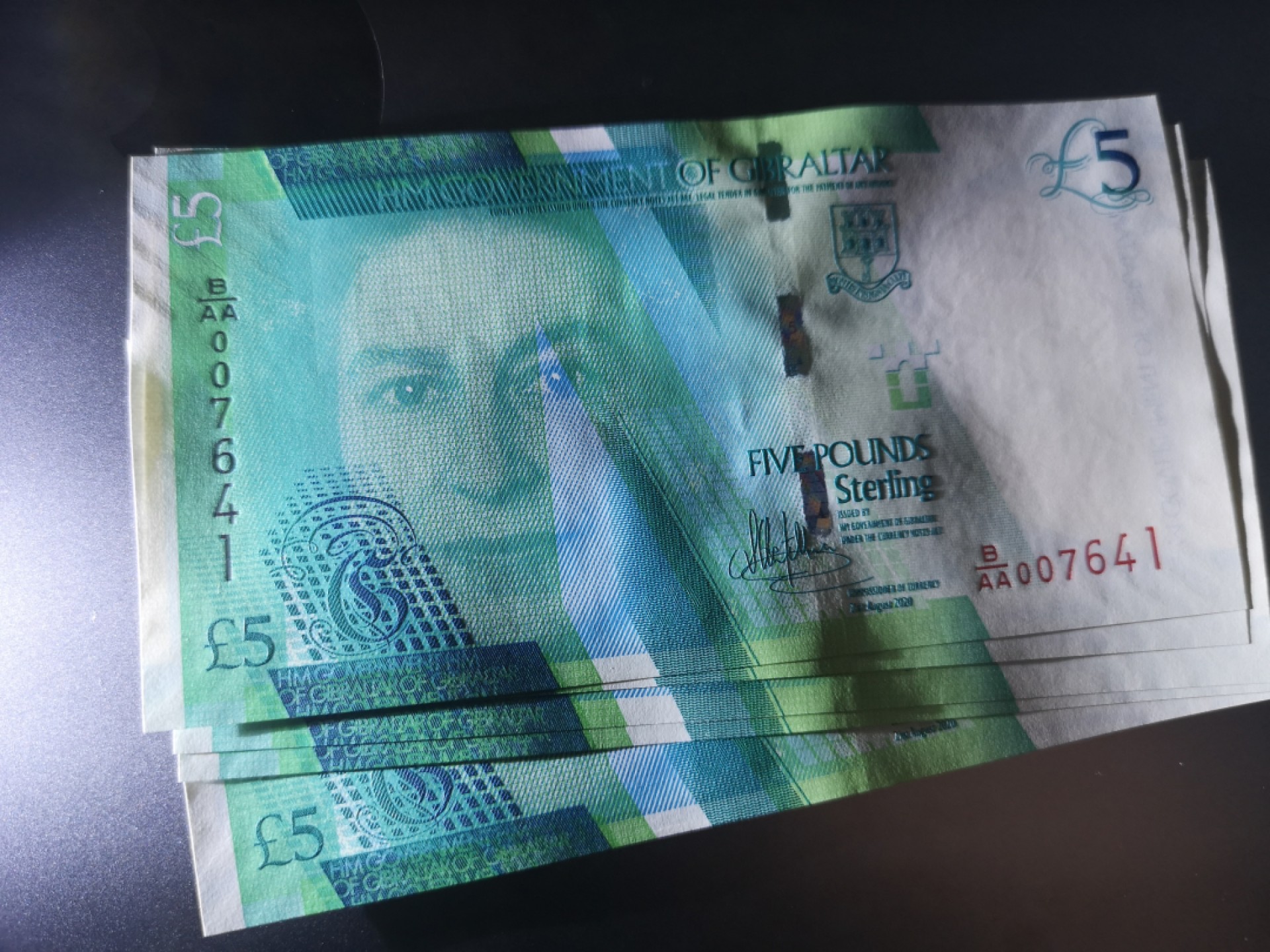 《外钞收藏家》第一百六十六期拍卖（本期89件） 2020年直布罗陀5镑 五连号 全新UNC