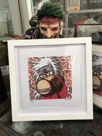 零元拍：歪歪亲笔签名 OWSON系列限量插画复制画《火影忍者》，尺寸约22/22厘米，拍品不含镜框 - 零元拍：歪歪亲笔签名 OWSON系列限量插画复制画《火影忍者》，尺寸约22/22厘米，拍品不含镜框