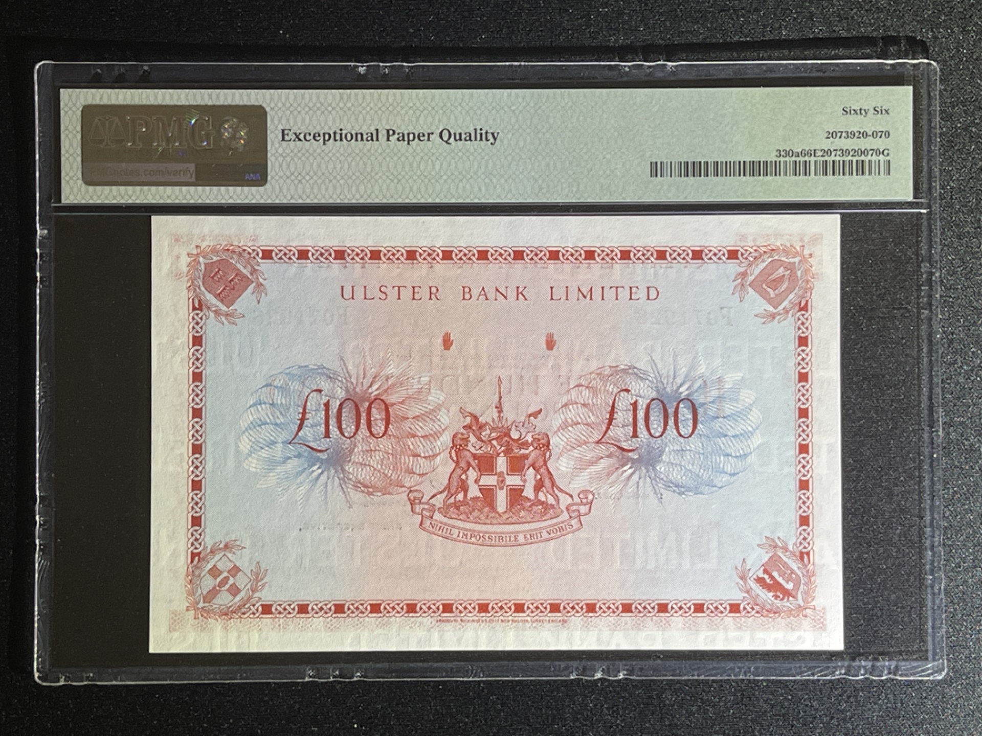《张总收藏》49期——世界最佳纸币 北爱尔兰100镑 PMG66E 阿尔斯特银行 P-330a 稀少高分
