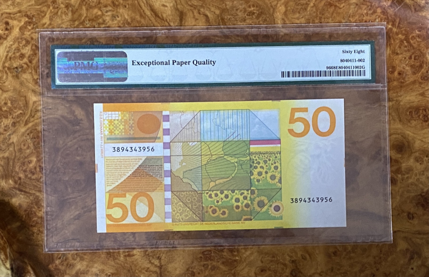得物拍卖 Chase Auction  第2期 - -世界纸币精粹（二） 1982年荷兰50盾，PMG68分，荷兰三剑客，完美品相，非常精美！