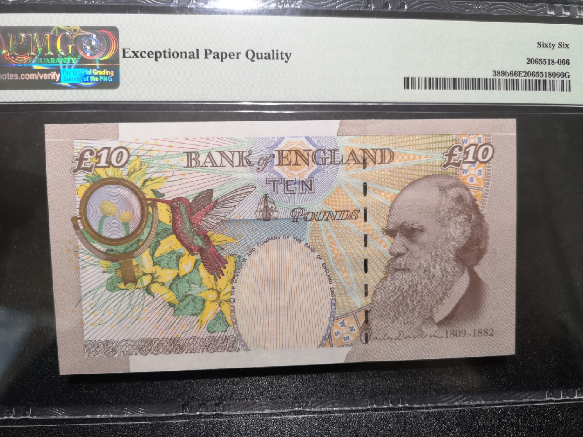 《外钞收藏家》第一百六十七期拍卖 2000年英国E序列10镑 PMG66 AA01首发冠
