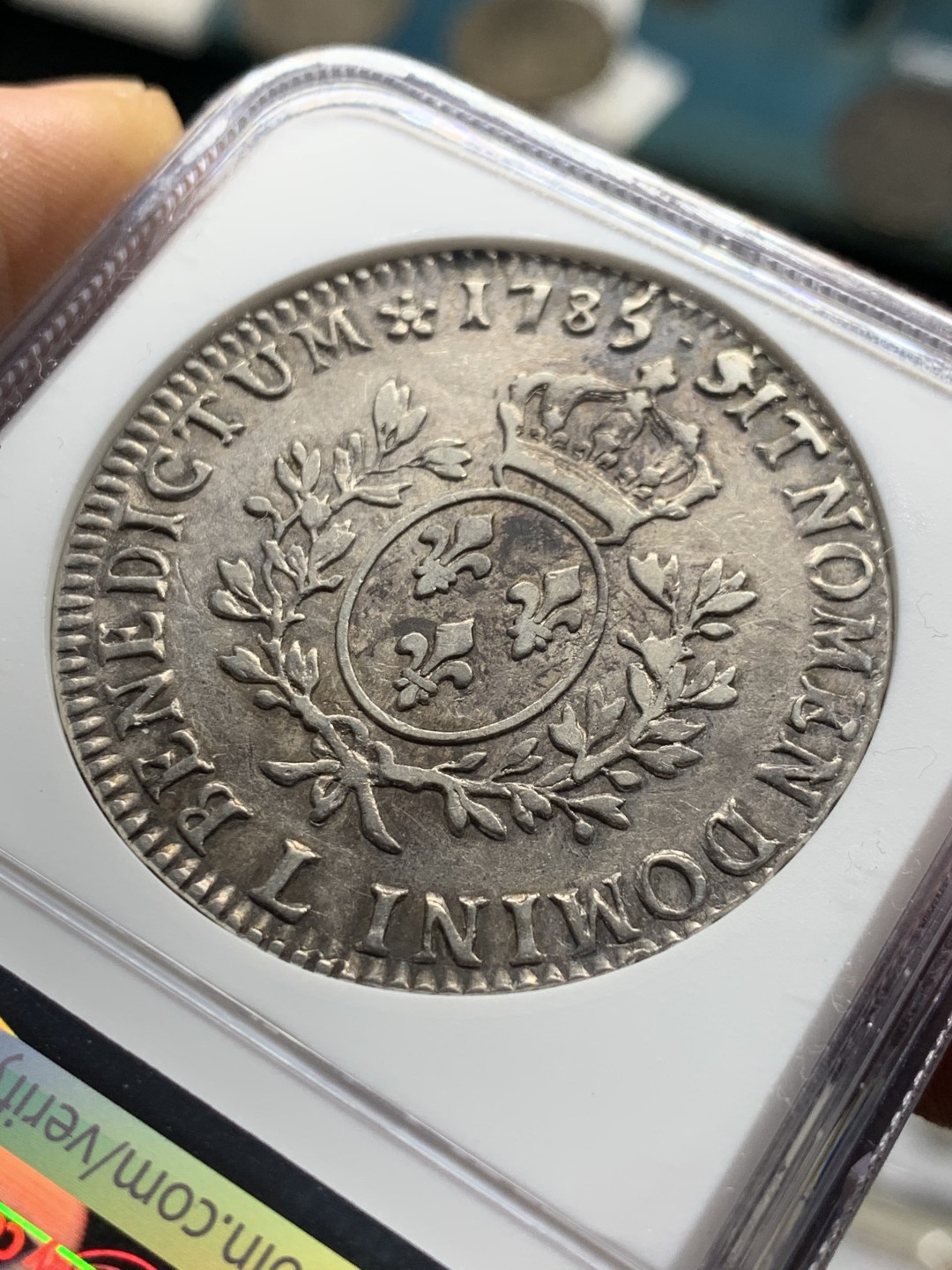 《竞宝斋》第34，35场-本周日，周一2场连拍（全场顺丰包邮） NGC-VF 法国 1785-L年 路易十六 埃居大银币 背面细节不错 没分可惜