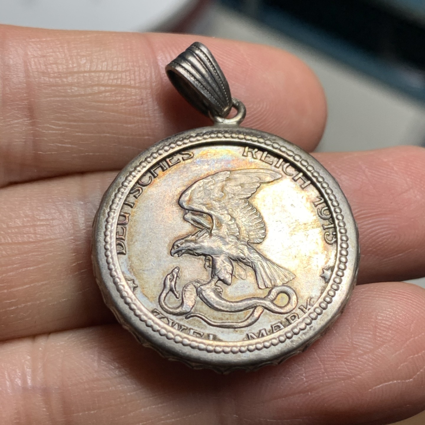 《竞宝斋》第34，35场-本周日，周一2场连拍（全场顺丰包邮） 德国普鲁士1913年普法战争2马克 银币 做吊坠