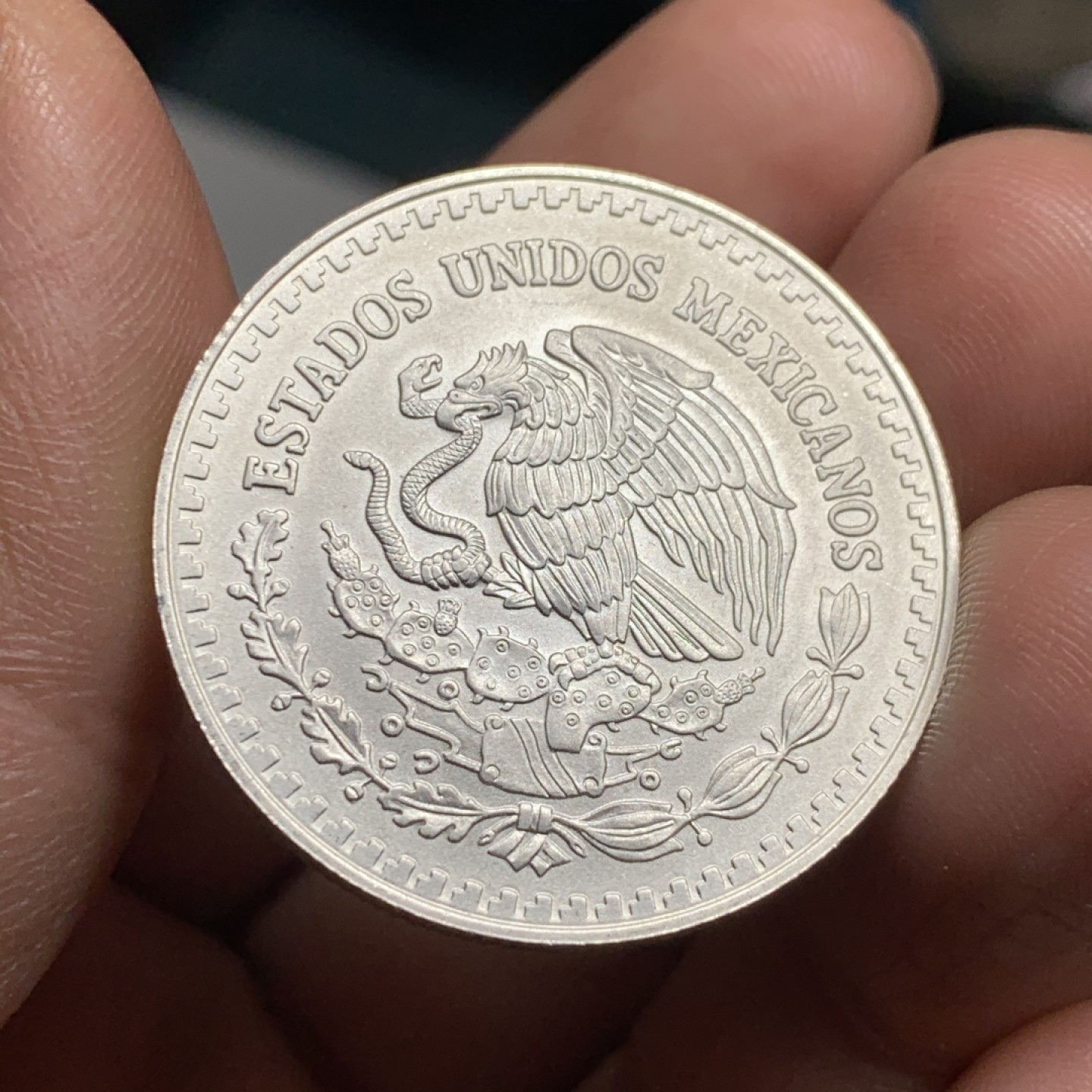 《竞宝斋》第34，35场-本周日，周一2场连拍（全场顺丰包邮） BU 墨西哥 2012年 1/2onza 1/2盎司投资银币，少见重量的投资银币，非常见的1盎司规格，卷拆高分品相，稀缺品种