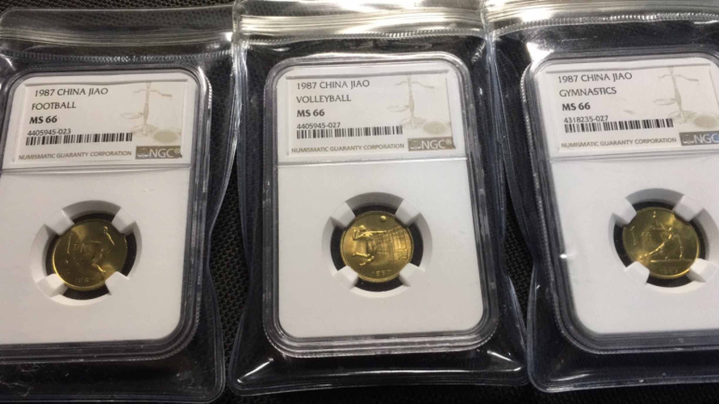 【华誉王者】1921期拍卖 第六届运动会 纪念币三枚 NGC-MS66