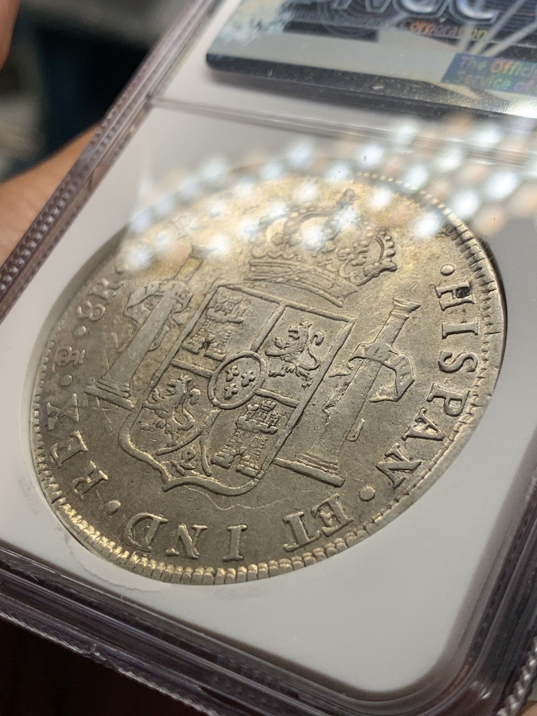 《竞宝斋》第34，35场-本周日，周一2场连拍（全场顺丰包邮） NGC 评级 玻利维亚 1788年 卡三 8里亚尔 双柱银币 超大直径