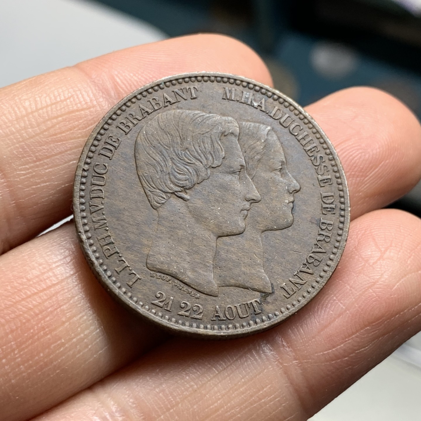 《竞宝斋》第34，35场-本周日，周一2场连拍（全场顺丰包邮） 比利时1853年王储大婚10分大铜币