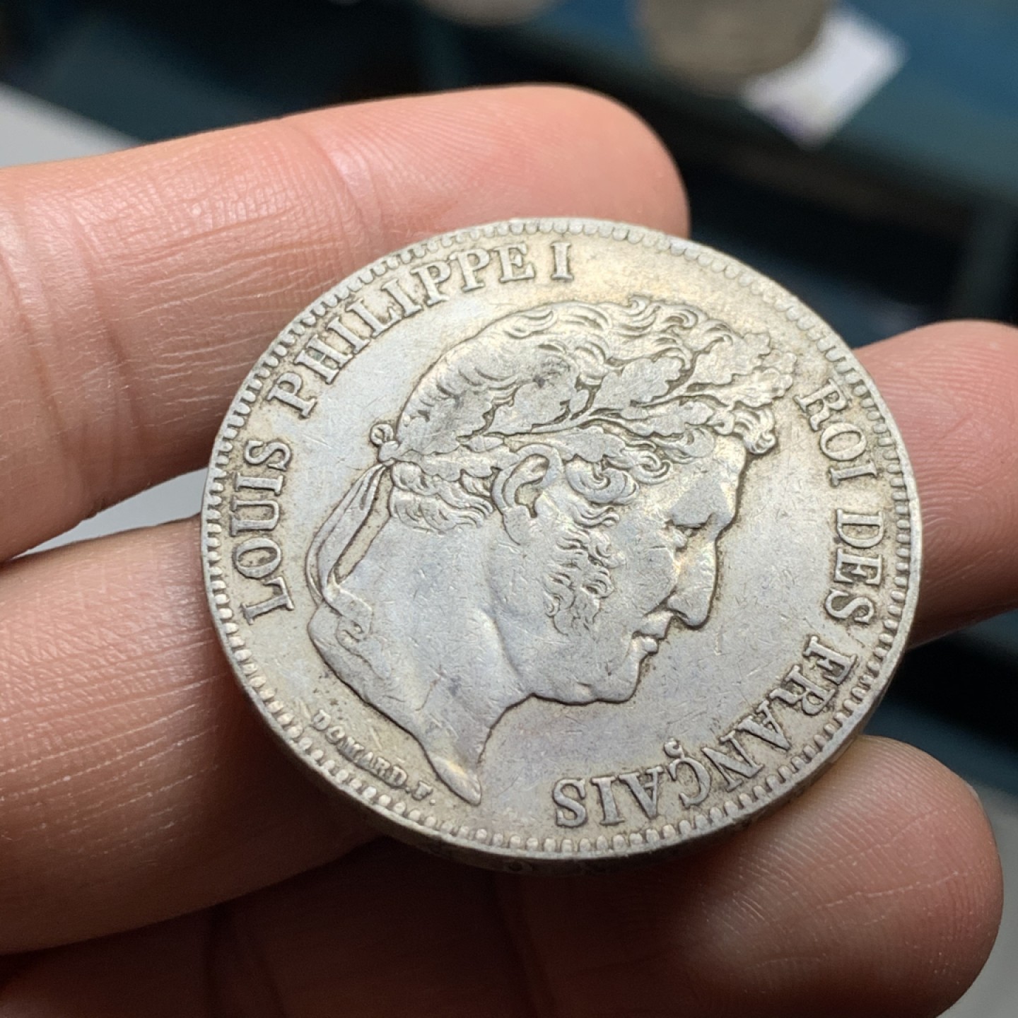 《竞宝斋》第34，35场-本周日，周一2场连拍（全场顺丰包邮） 法国 1838-W年 菲利普一世 5法郎 原味好品 大银币 背面花枝细节都很清晰