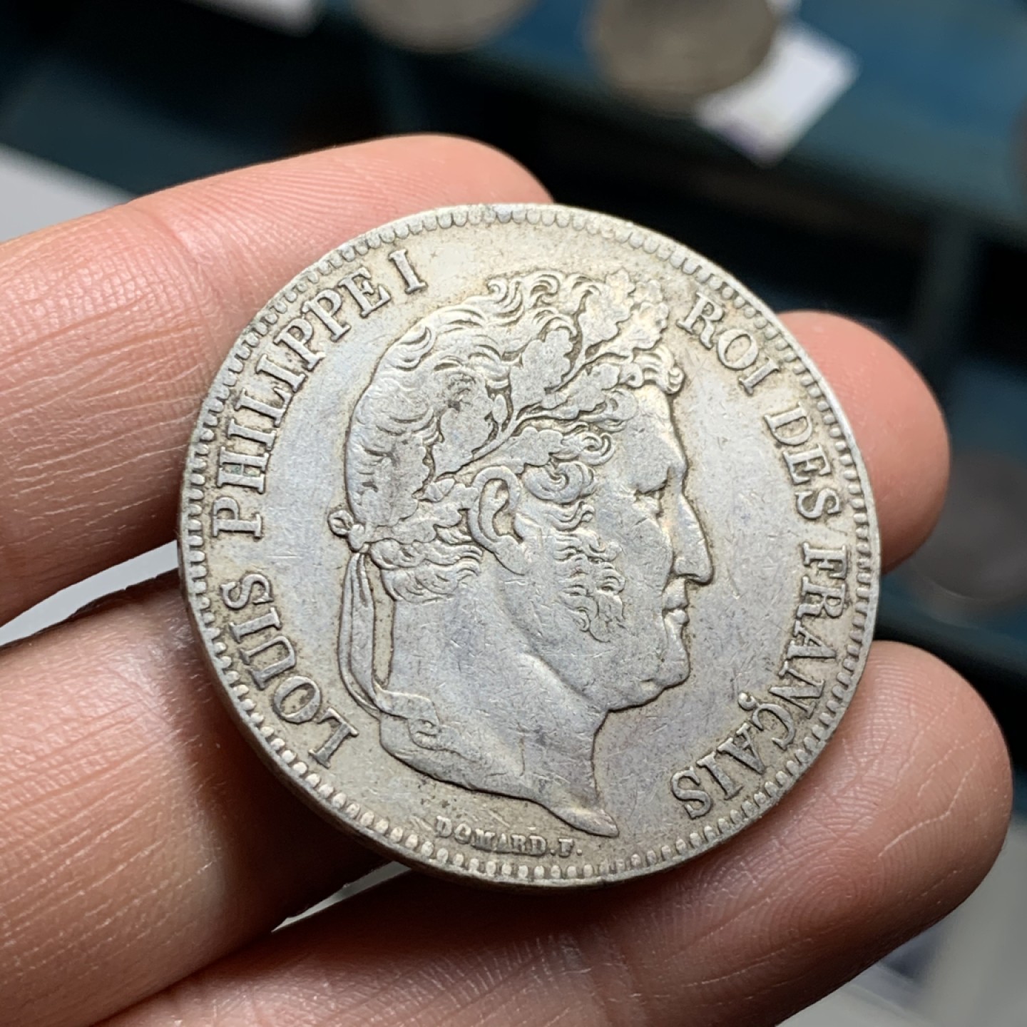 《竞宝斋》第34，35场-本周日，周一2场连拍（全场顺丰包邮） 法国 1838-W年 菲利普一世 5法郎 原味好品 大银币 背面花枝细节都很清晰