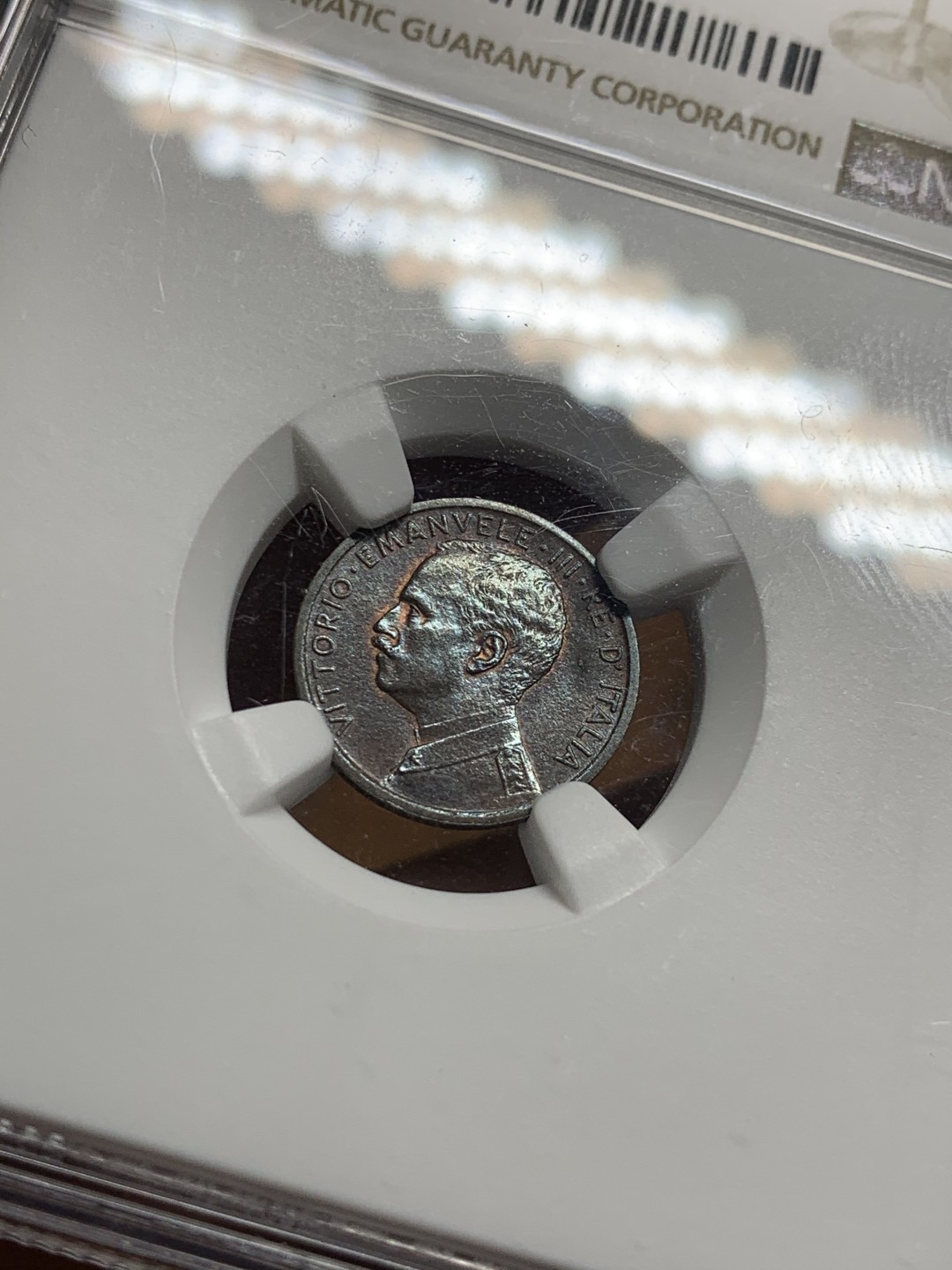 《竞宝斋》第34，35场-本周日，周一2场连拍（全场顺丰包邮） NGC MS62BN 意大利1909年1C铜币 拿花女神