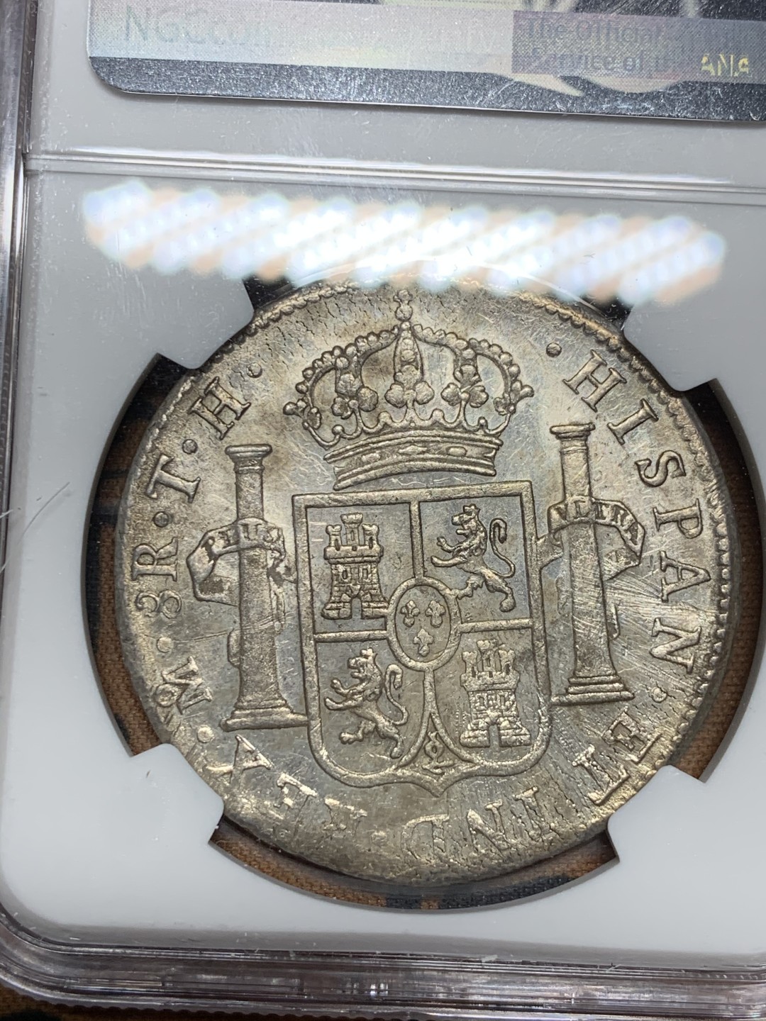 《竞宝斋》第34，35场-本周日，周一2场连拍（全场顺丰包邮） NGC-AUD 墨西哥  卡洛斯四世 1804  8 里亚尔  原味  十分难得 性价比最高