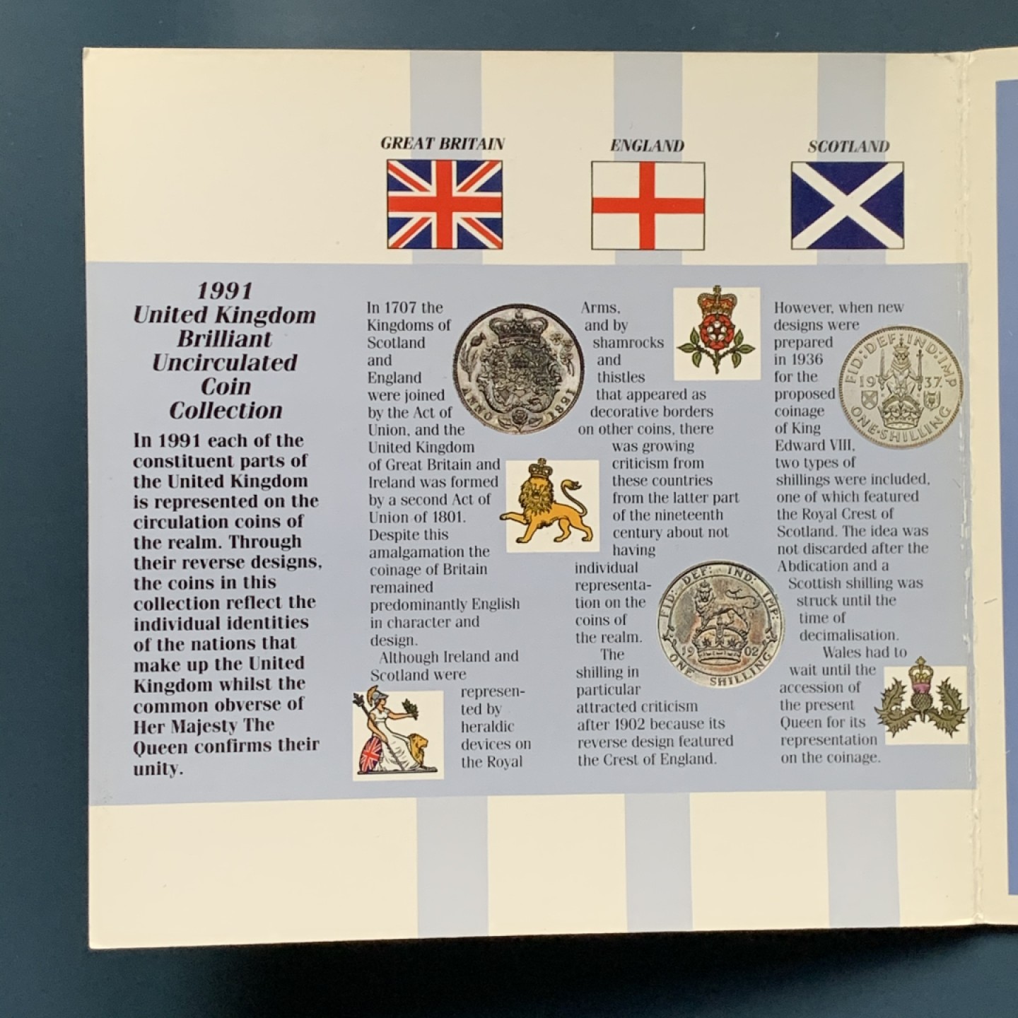 《竞宝斋》第34，35场-本周日，周一2场连拍（全场顺丰包邮） 原封装英国 1991年 7枚套 卡装套币