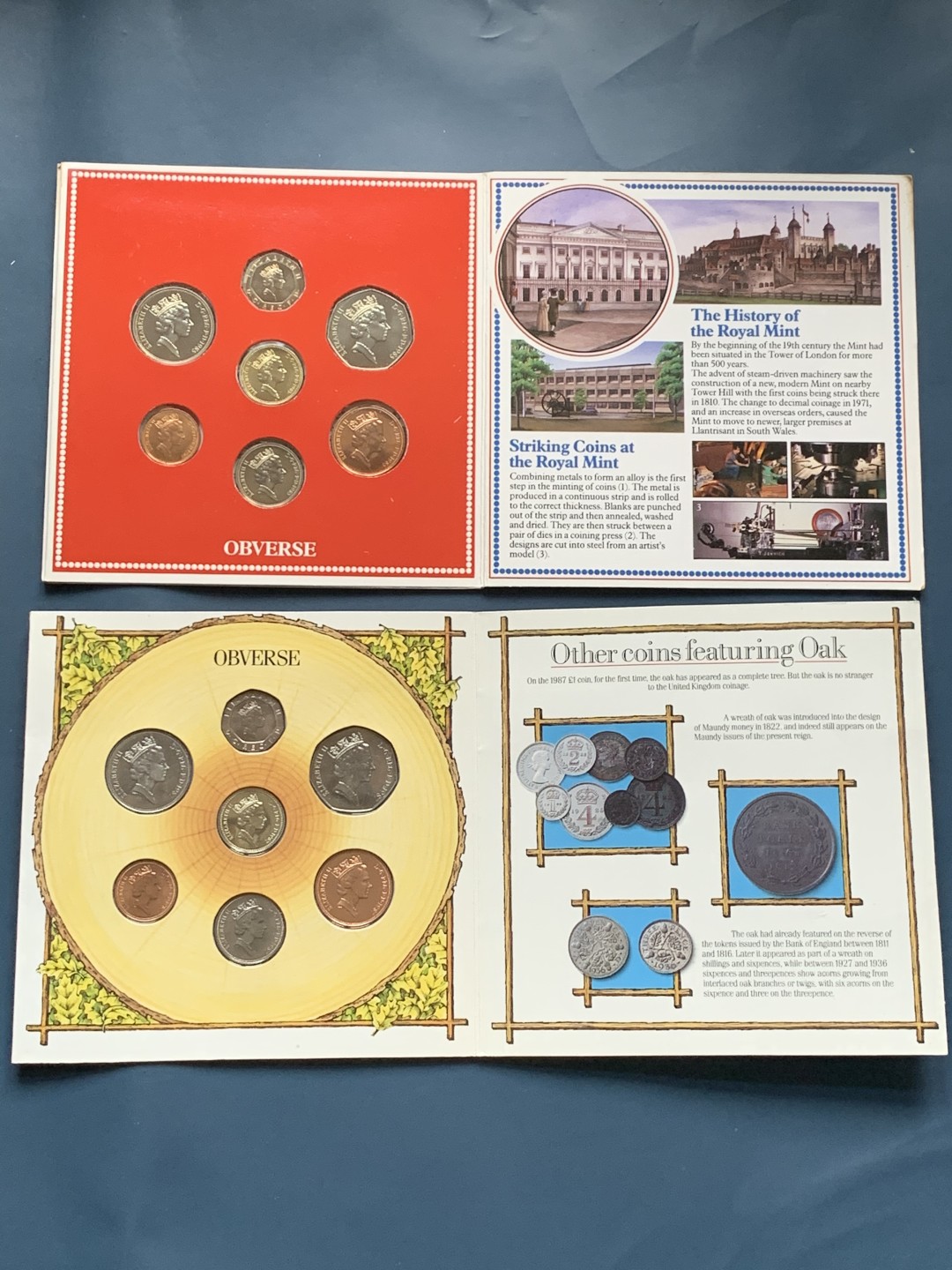 《竞宝斋》第34，35场-本周日，周一2场连拍（全场顺丰包邮） 原封装英国 1985 和1987年 7枚套 卡装套币 完美状态