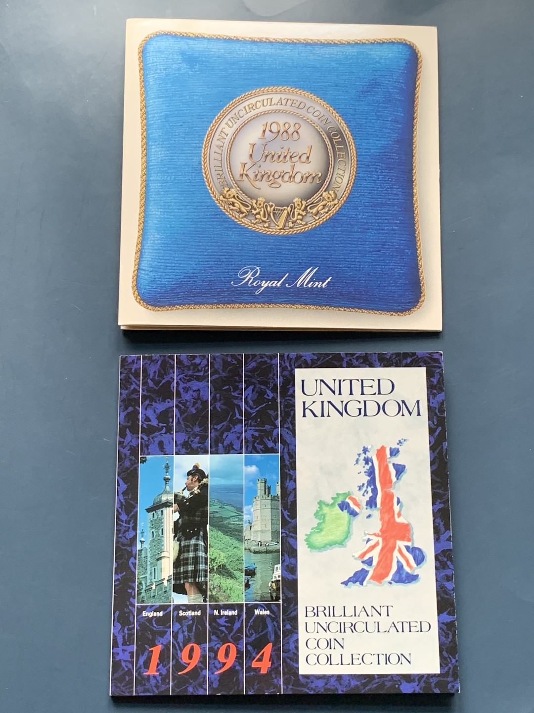 《竞宝斋》第34，35场-本周日，周一2场连拍（全场顺丰包邮） 原封装英国 1988和1994年卡装套币 完美状态