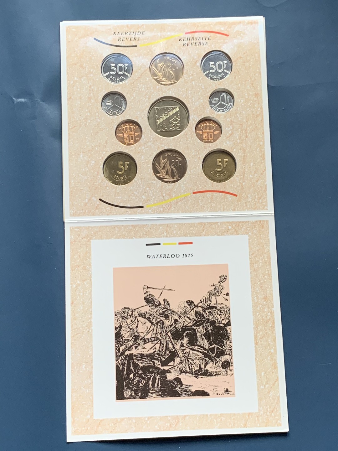 《竞宝斋》第34，35场-本周日，周一2场连拍（全场顺丰包邮） 原封装 比利时1990年 11枚卡装套币 较少见的品种