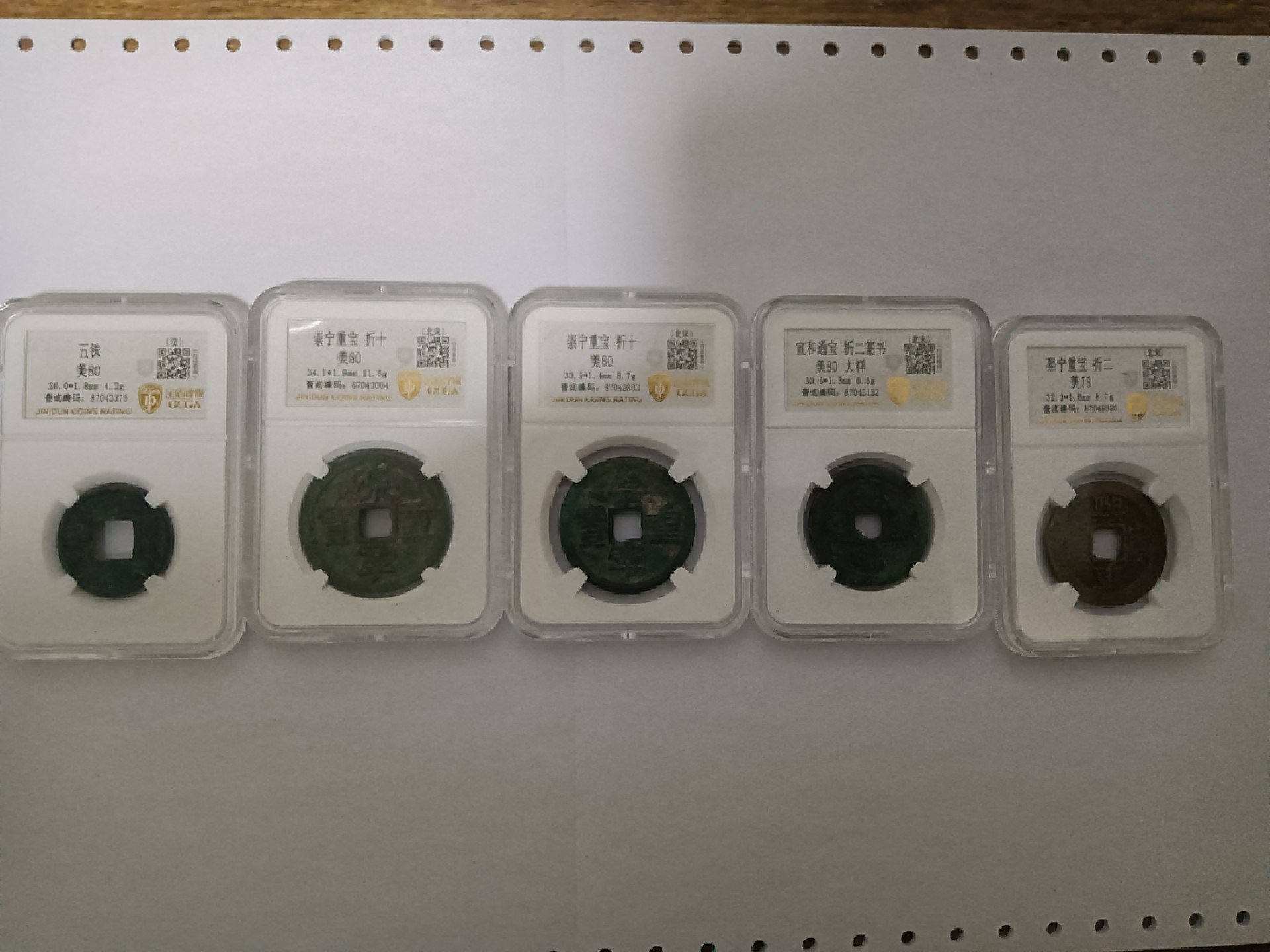 【华誉王者】1922期拍卖 古币一组5枚， 如图所示