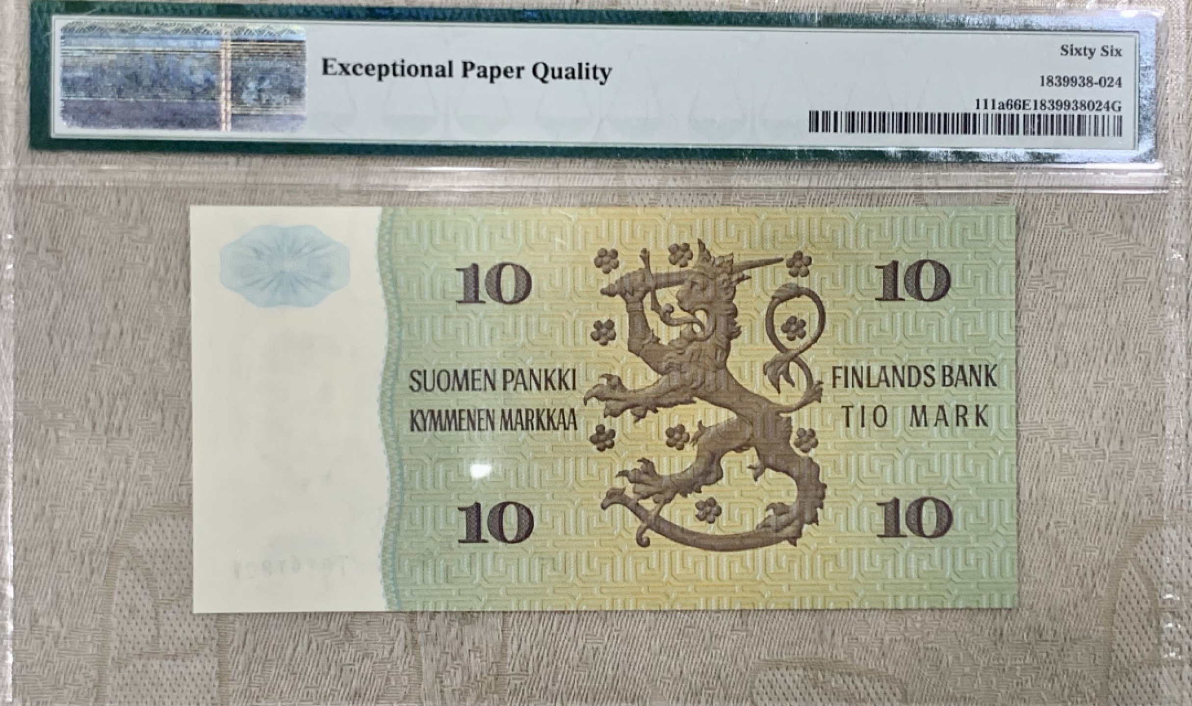 圣域骑士团 | CICE币展&易卜生专场 春天来了 ‼️第三期（2022003） 【芬兰老总统首发】1980年 芬兰 10马克 PMG66 P111a