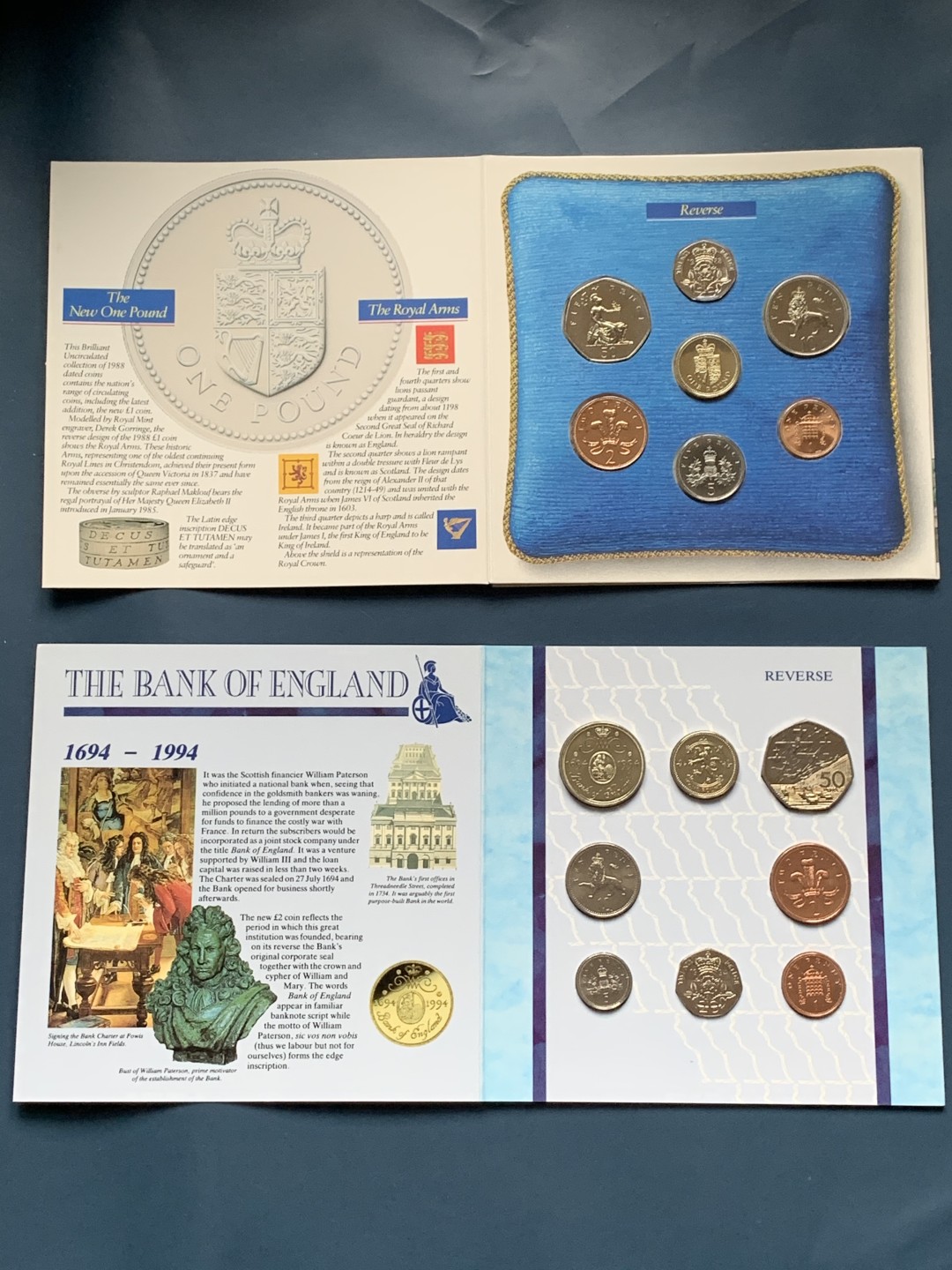 《竞宝斋》第34，35场-本周日，周一2场连拍（全场顺丰包邮） 原封装英国 1988和1994年卡装套币 完美状态