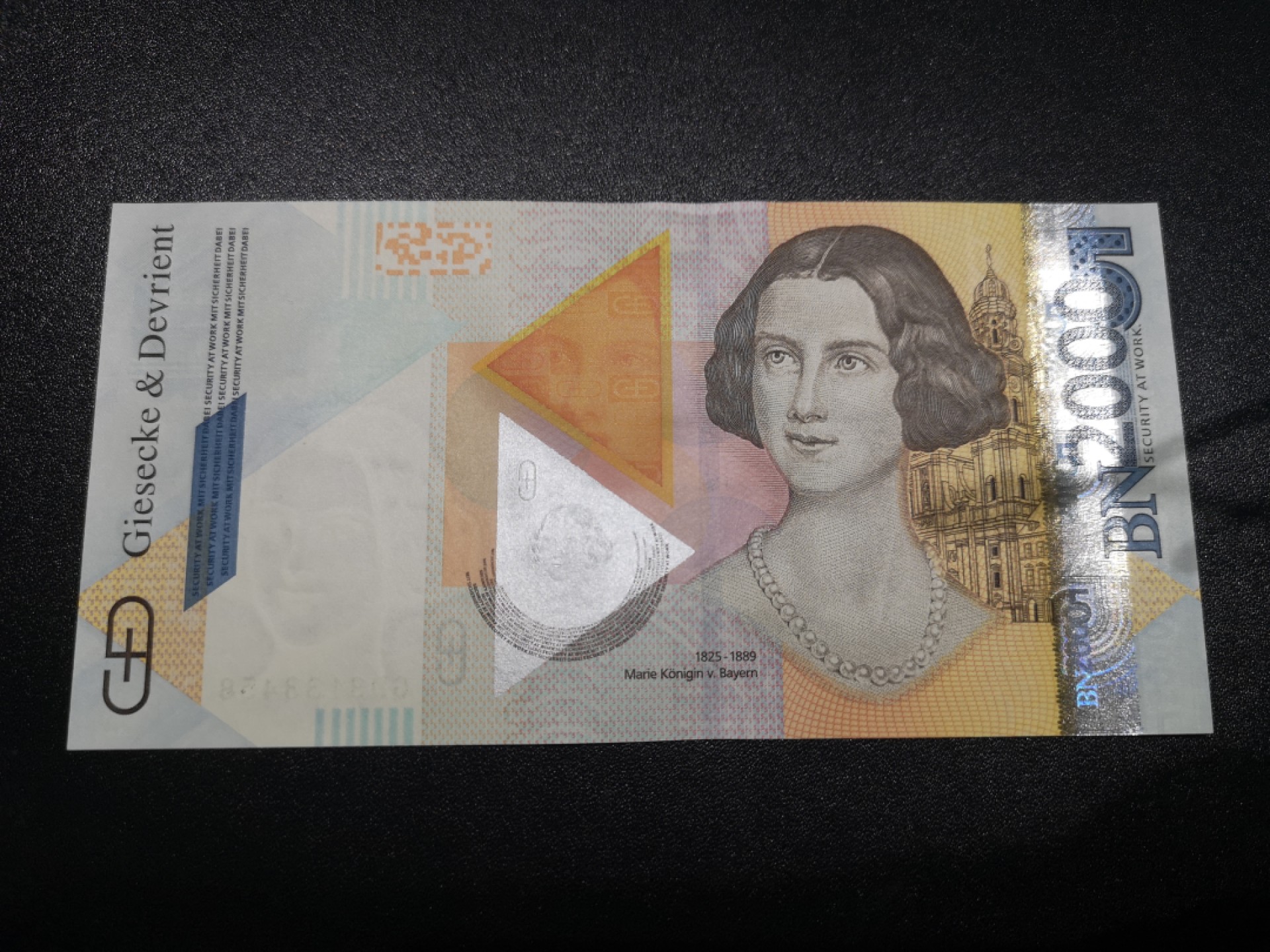 《外钞收藏家》第一百六十七期拍卖  德国捷德公司2000纪念券 玛丽公主 纪念钞 全新UNC