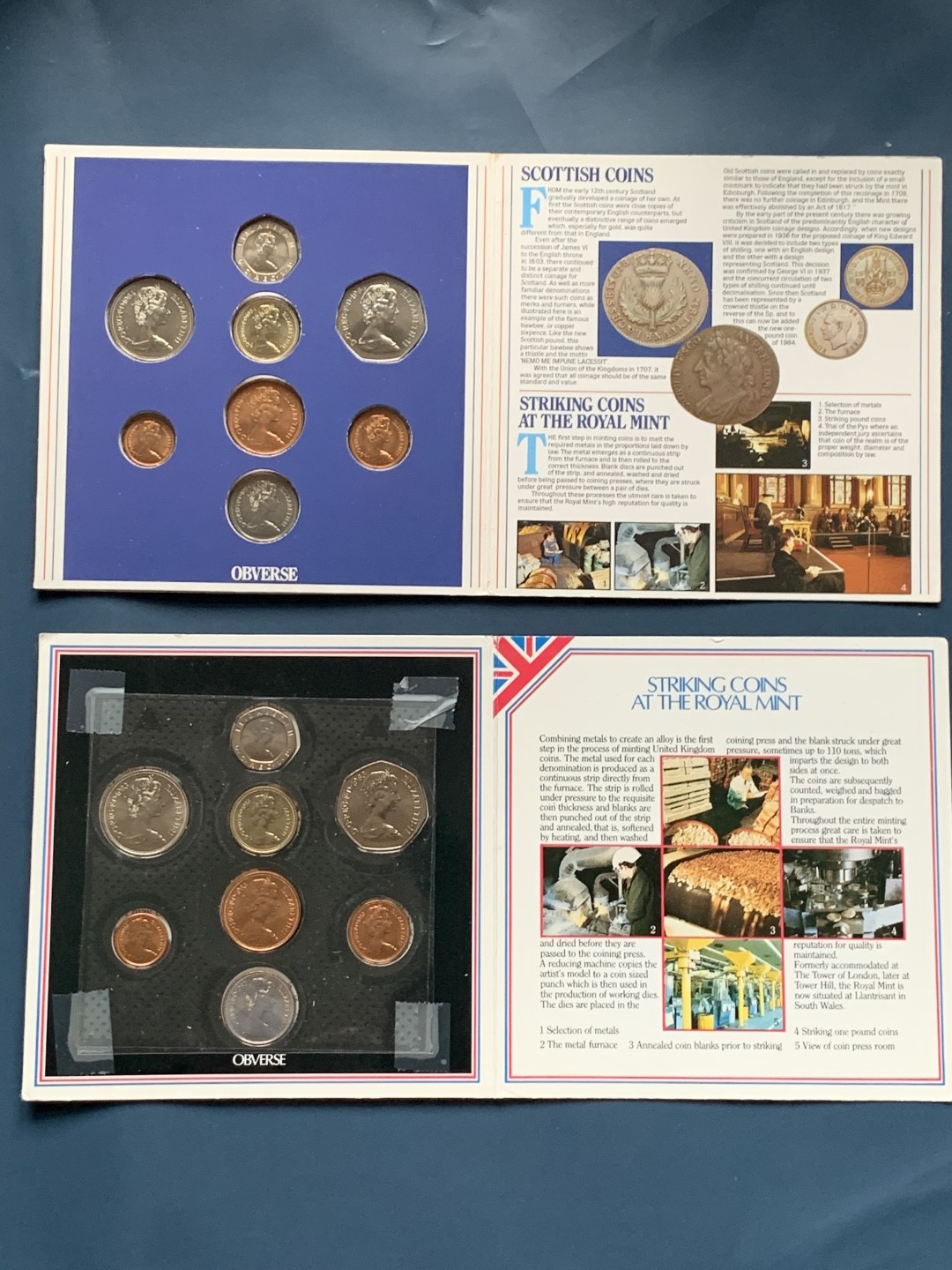 《竞宝斋》第34，35场-本周日，周一2场连拍（全场顺丰包邮） 原封装英国 1983 和1984年 8枚套 卡装套币 完美状态