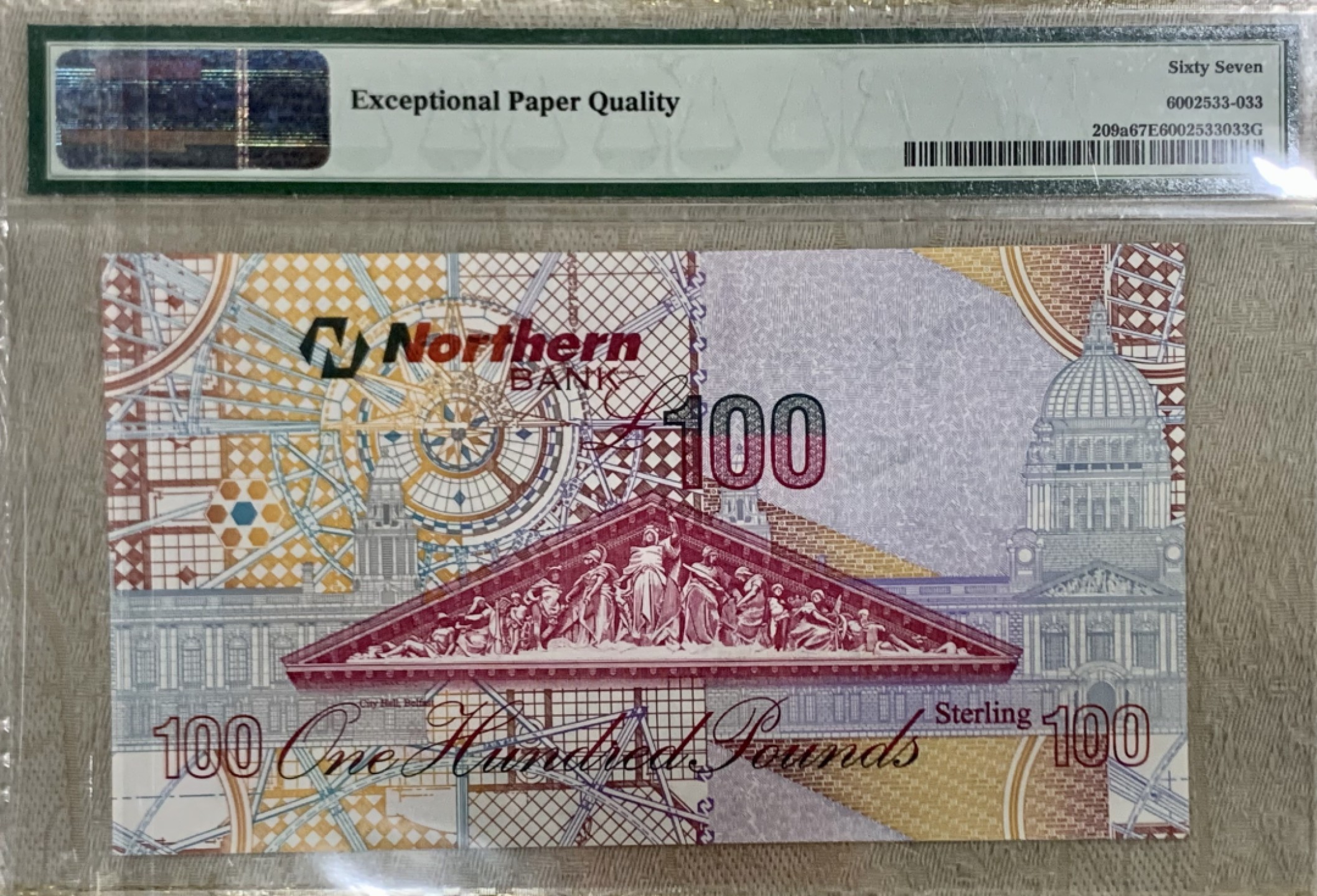 圣域骑士团 | CICE币展&易卜生专场 春天来了 ‼️第三期（2022003） 【北方银行亚军分】2005年 北爱尔兰 100镑 PMG67  P209a