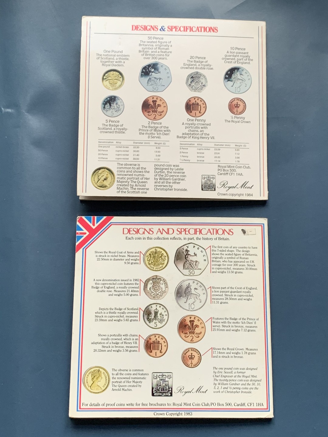 《竞宝斋》第34，35场-本周日，周一2场连拍（全场顺丰包邮） 原封装英国 1983 和1984年 8枚套 卡装套币 完美状态