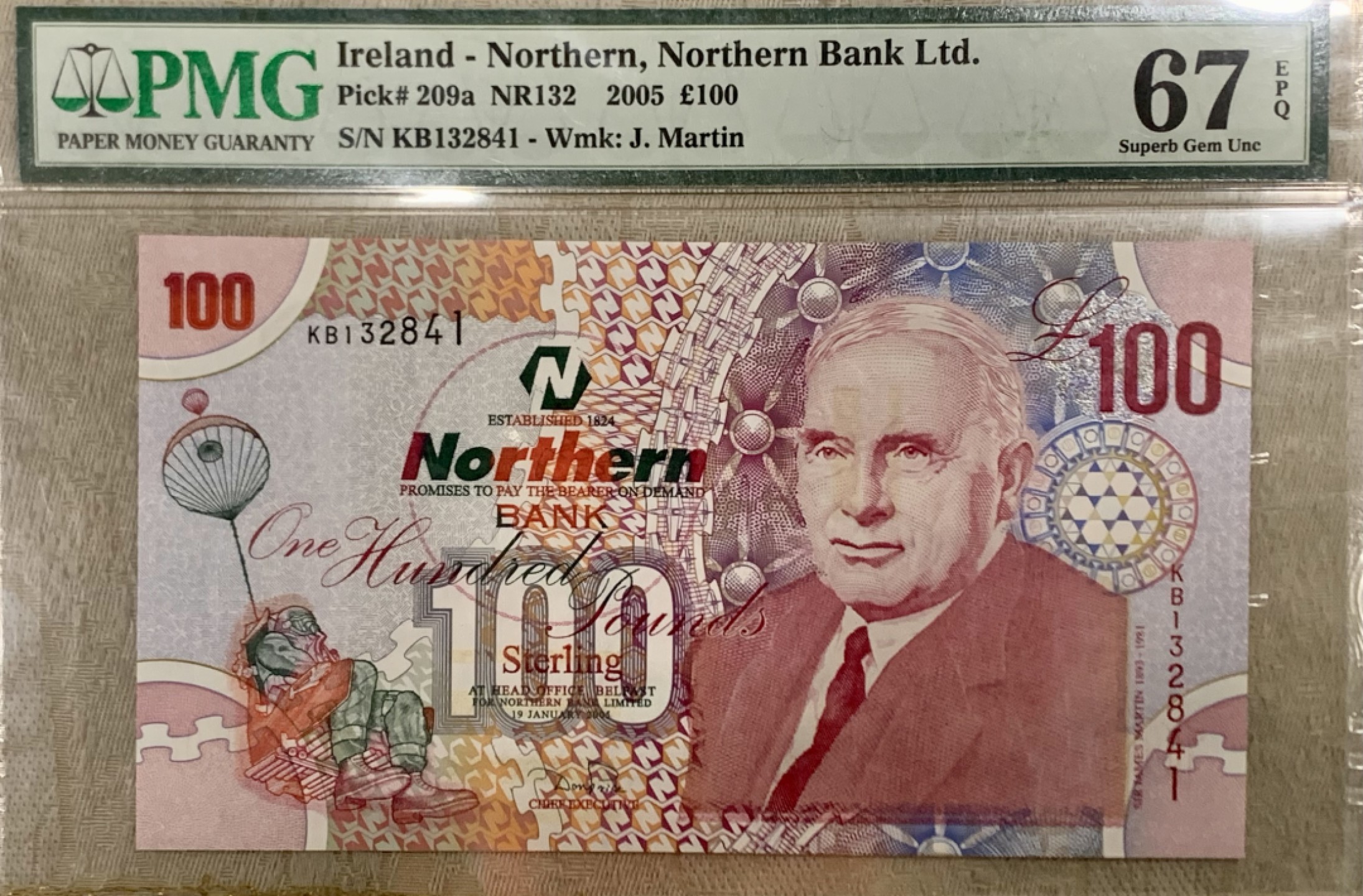 圣域骑士团 | CICE币展&易卜生专场 春天来了 ‼️第三期（2022003） 【北方银行亚军分】2005年 北爱尔兰 100镑 PMG67  P209a