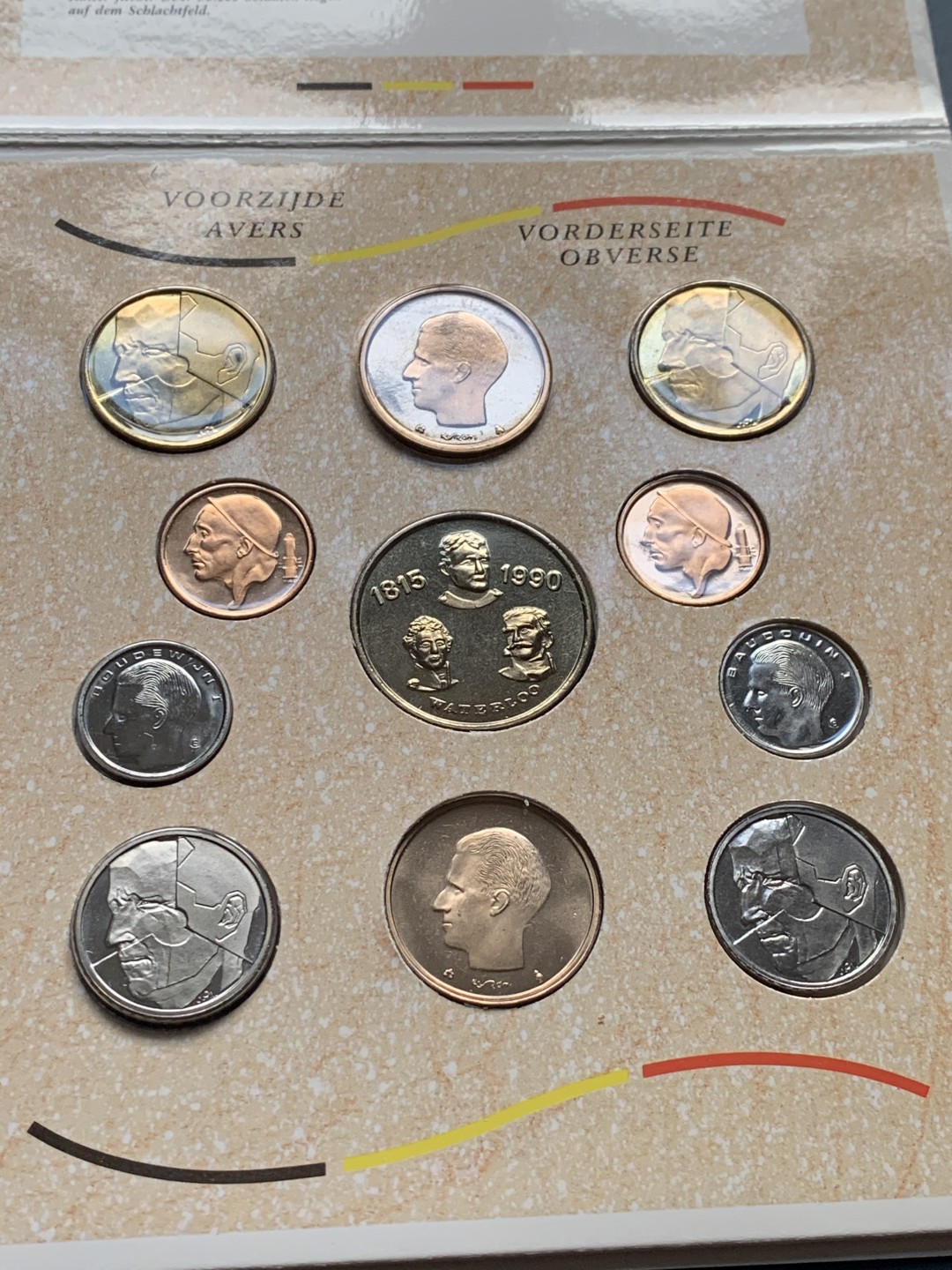 《竞宝斋》第34，35场-本周日，周一2场连拍（全场顺丰包邮） 原封装 比利时1990年 11枚卡装套币 较少见的品种